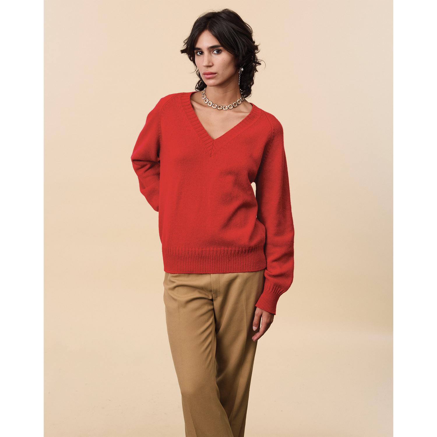 Women's cashmere V-neck 