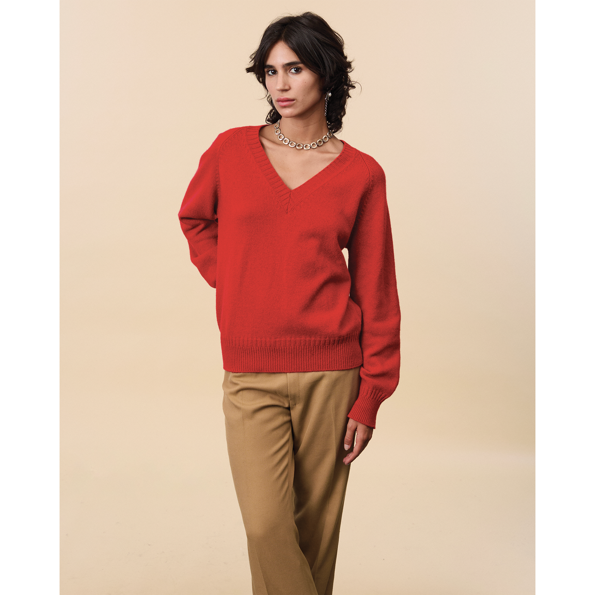 Women's cashmere V-neck 