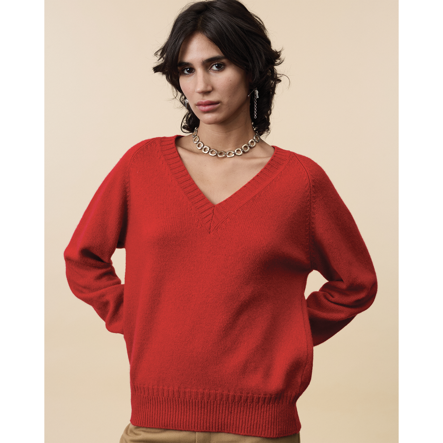 Women's cashmere V-neck 