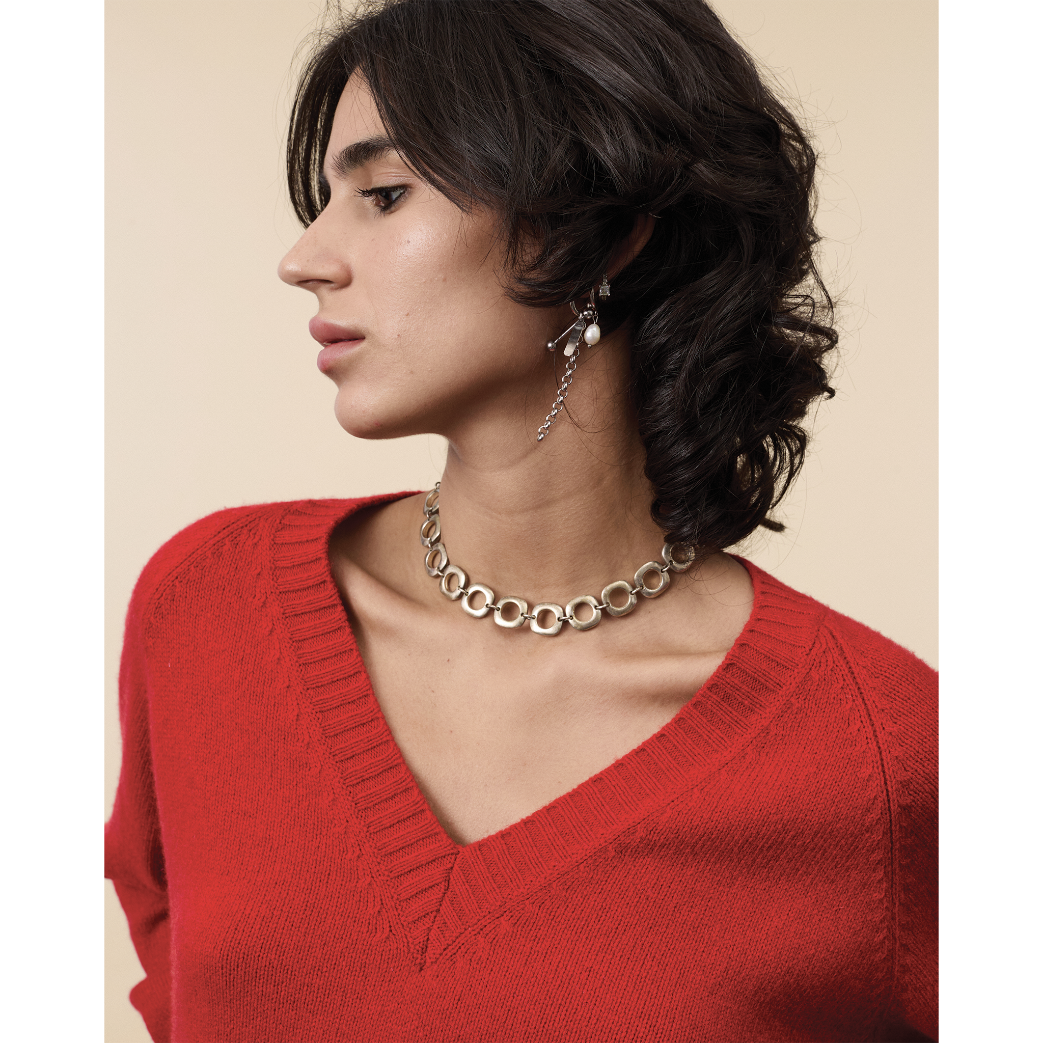 Women's cashmere V-neck 