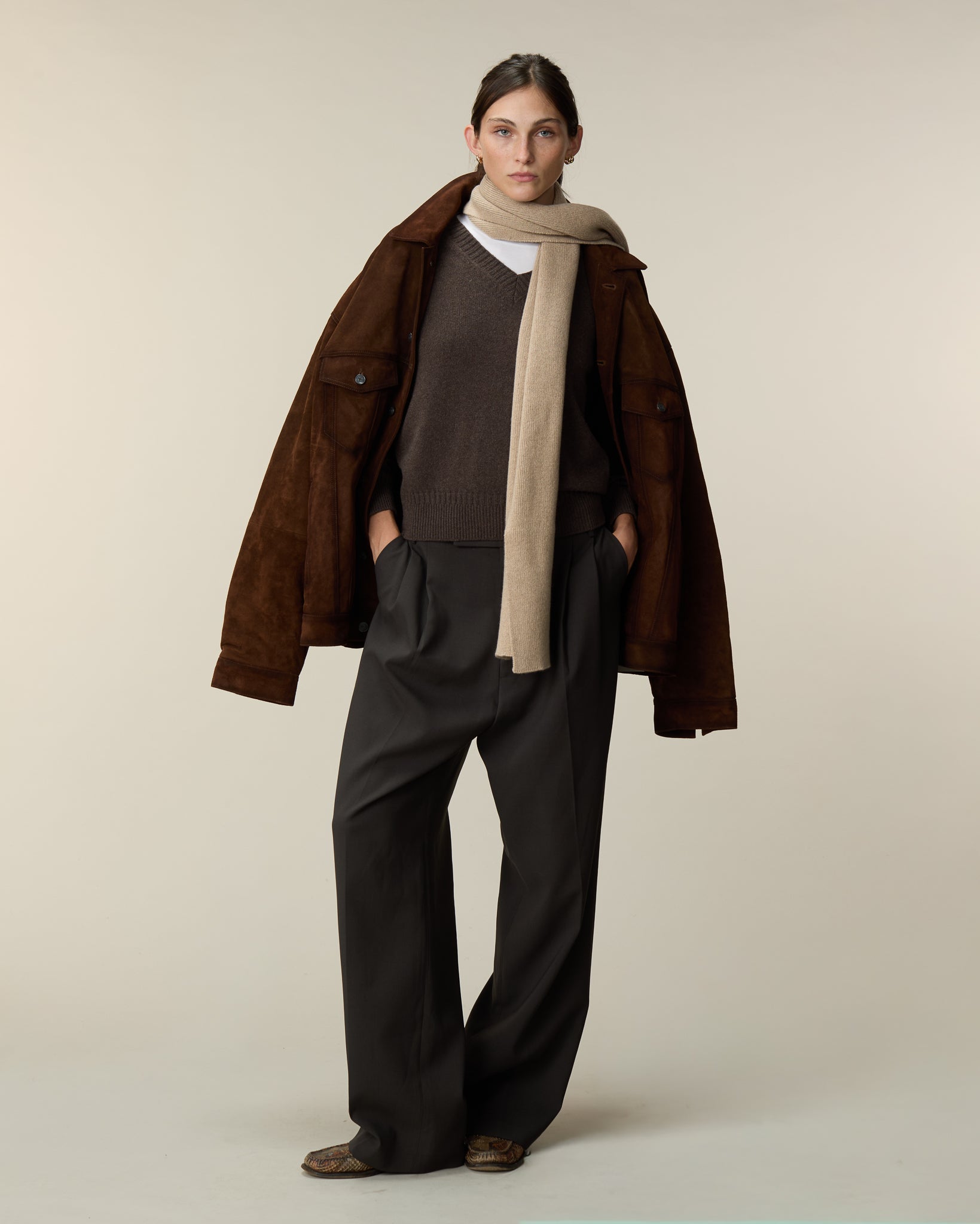Women's Sand Cashmere Scarf