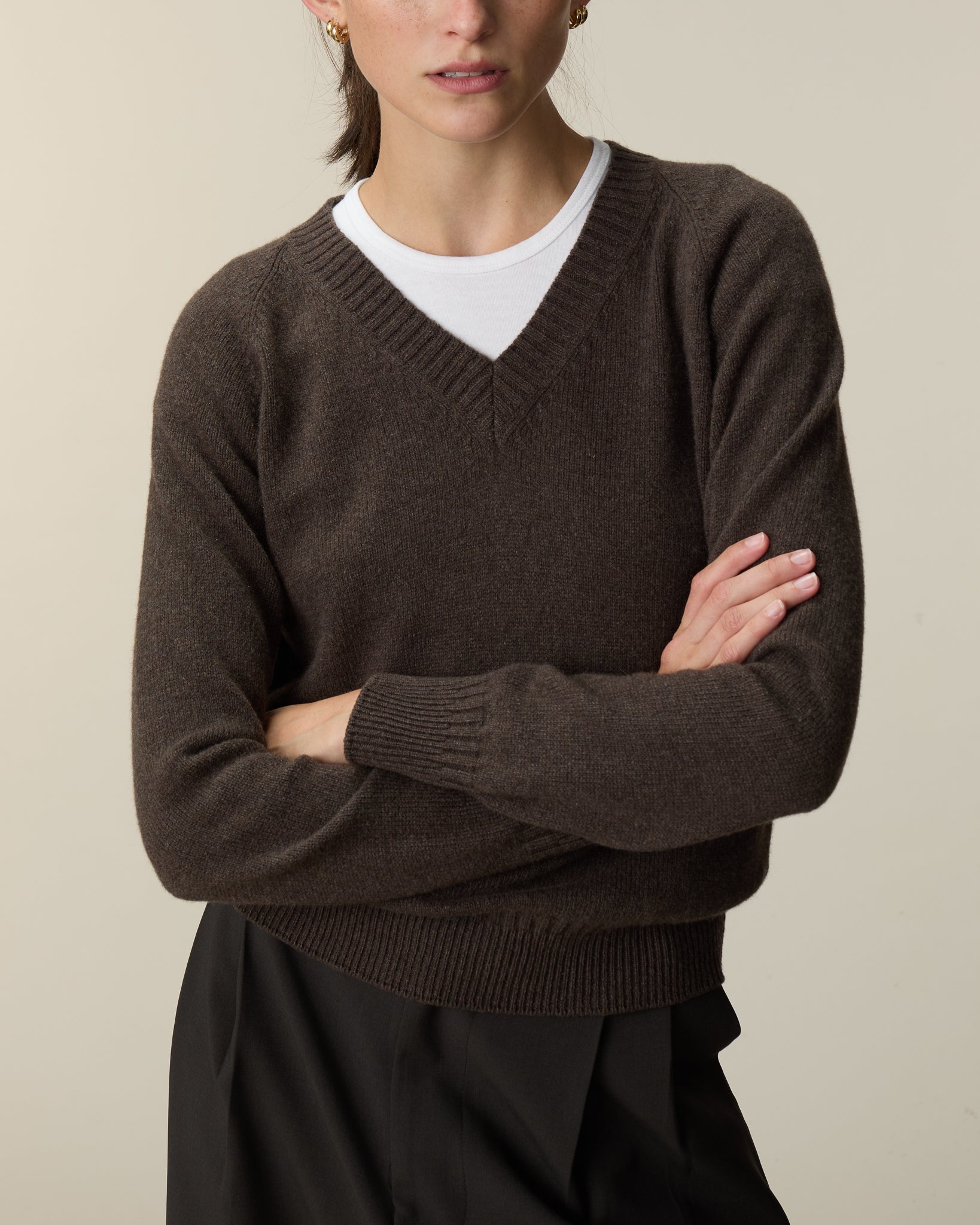 Men's Navy V-neck Cashmere
