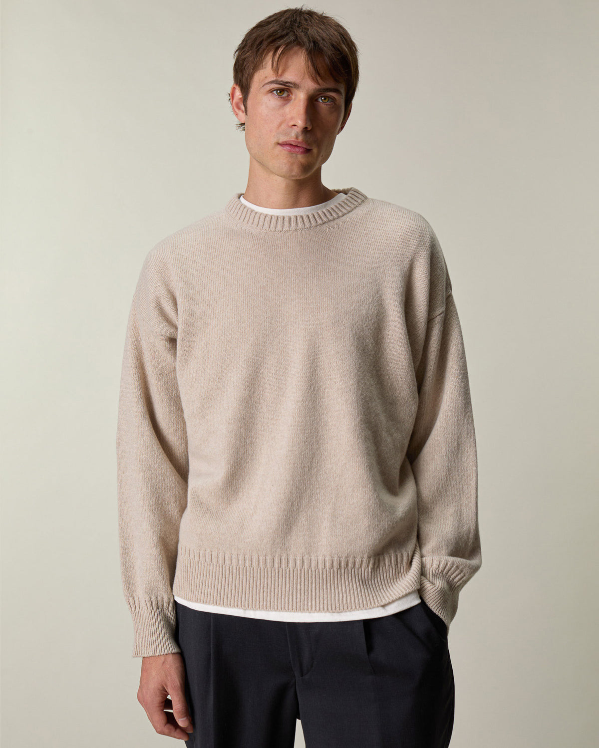 Oversized Crewneck Sand Men