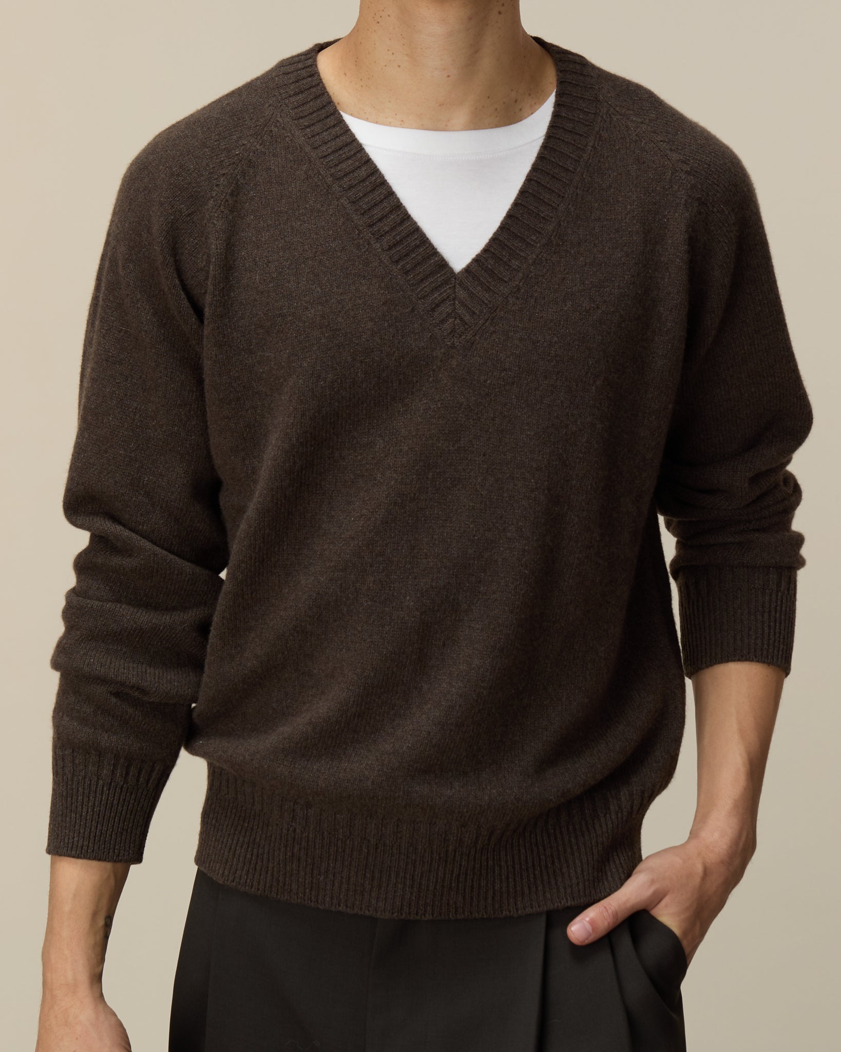 Men's Navy V-neck Cashmere