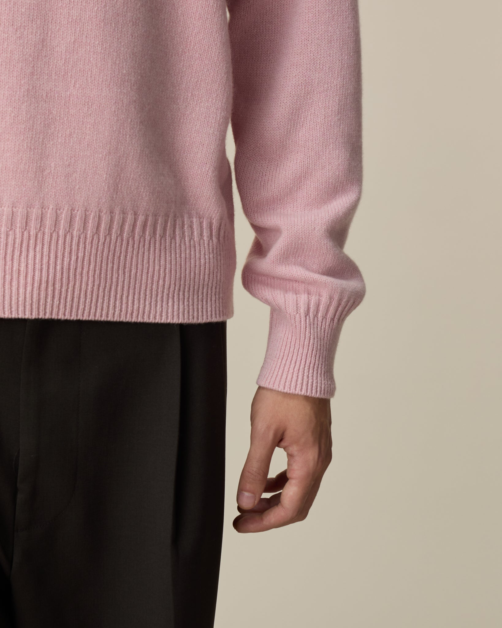 Men's Indian Pink cashmere polo