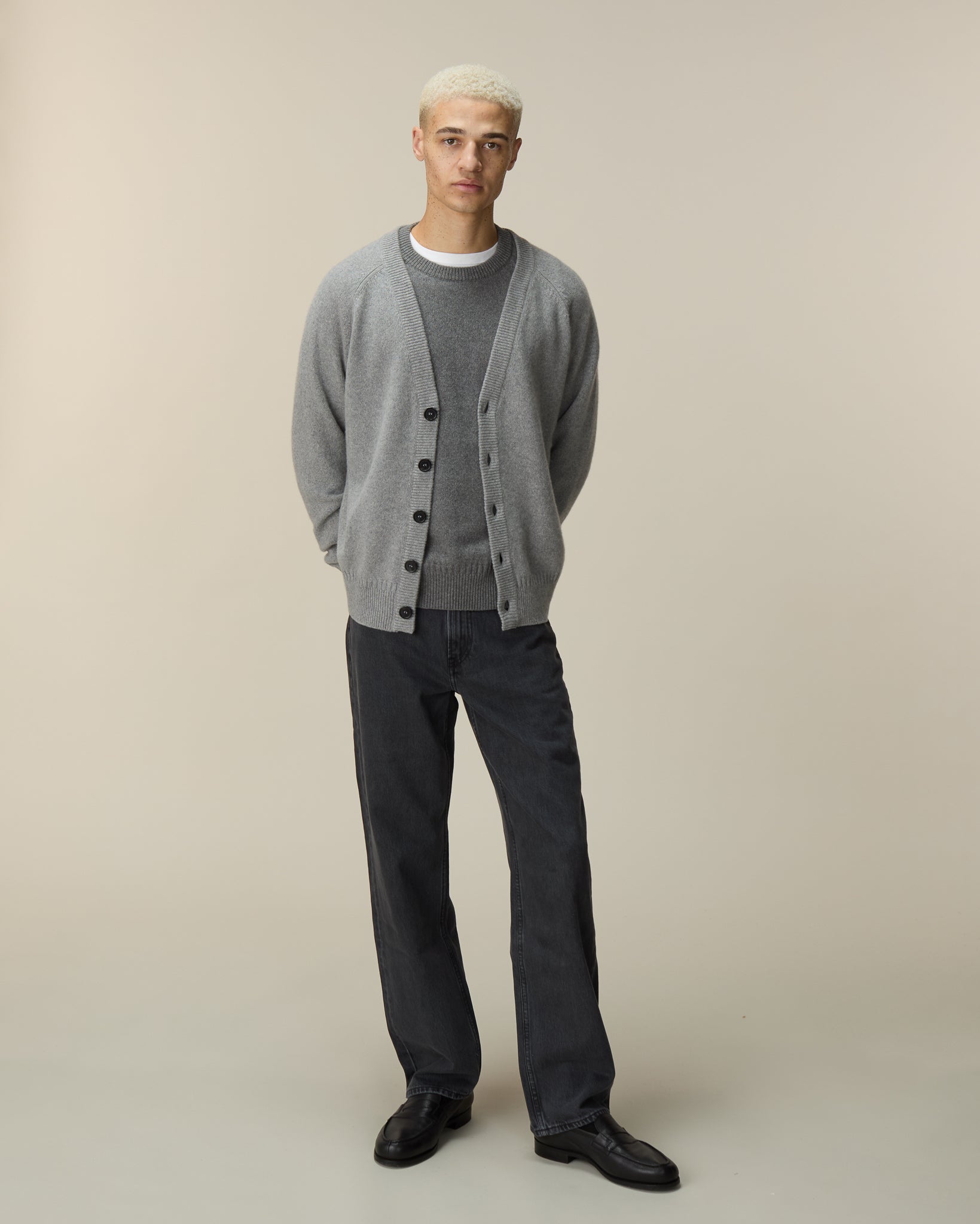 Men's Grey Cashmere Cardigan