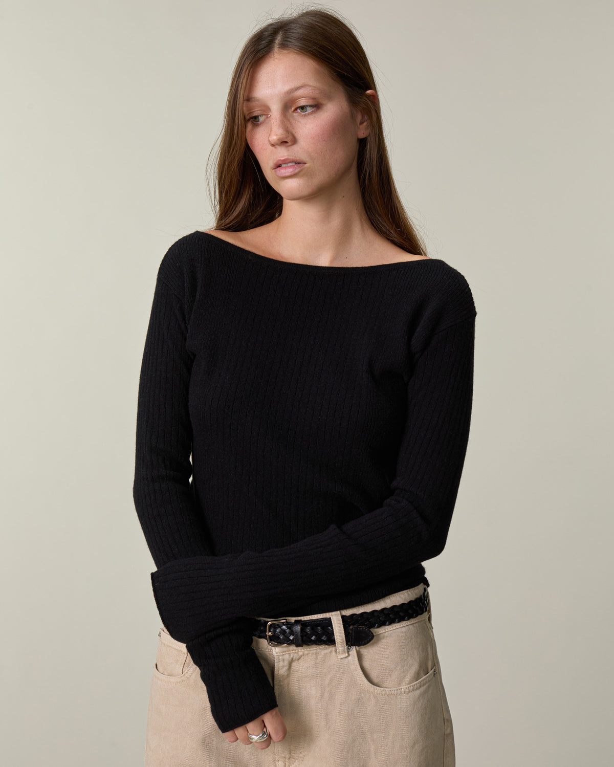 Black Boat Neck for Women