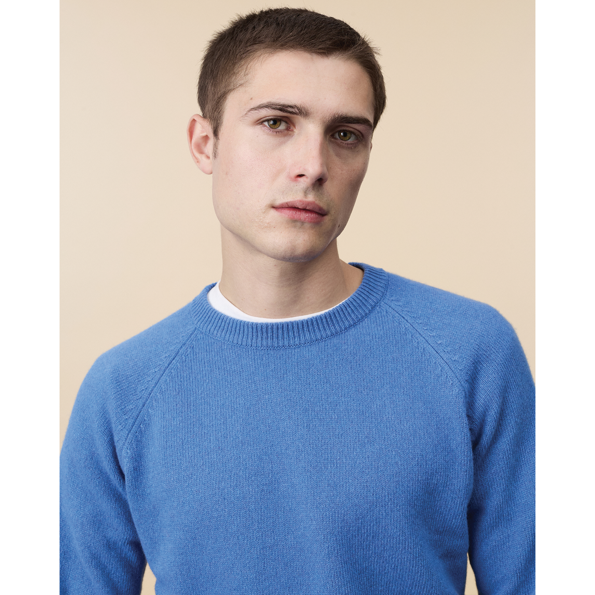 Pull col rond en cachemire Indigo Homme