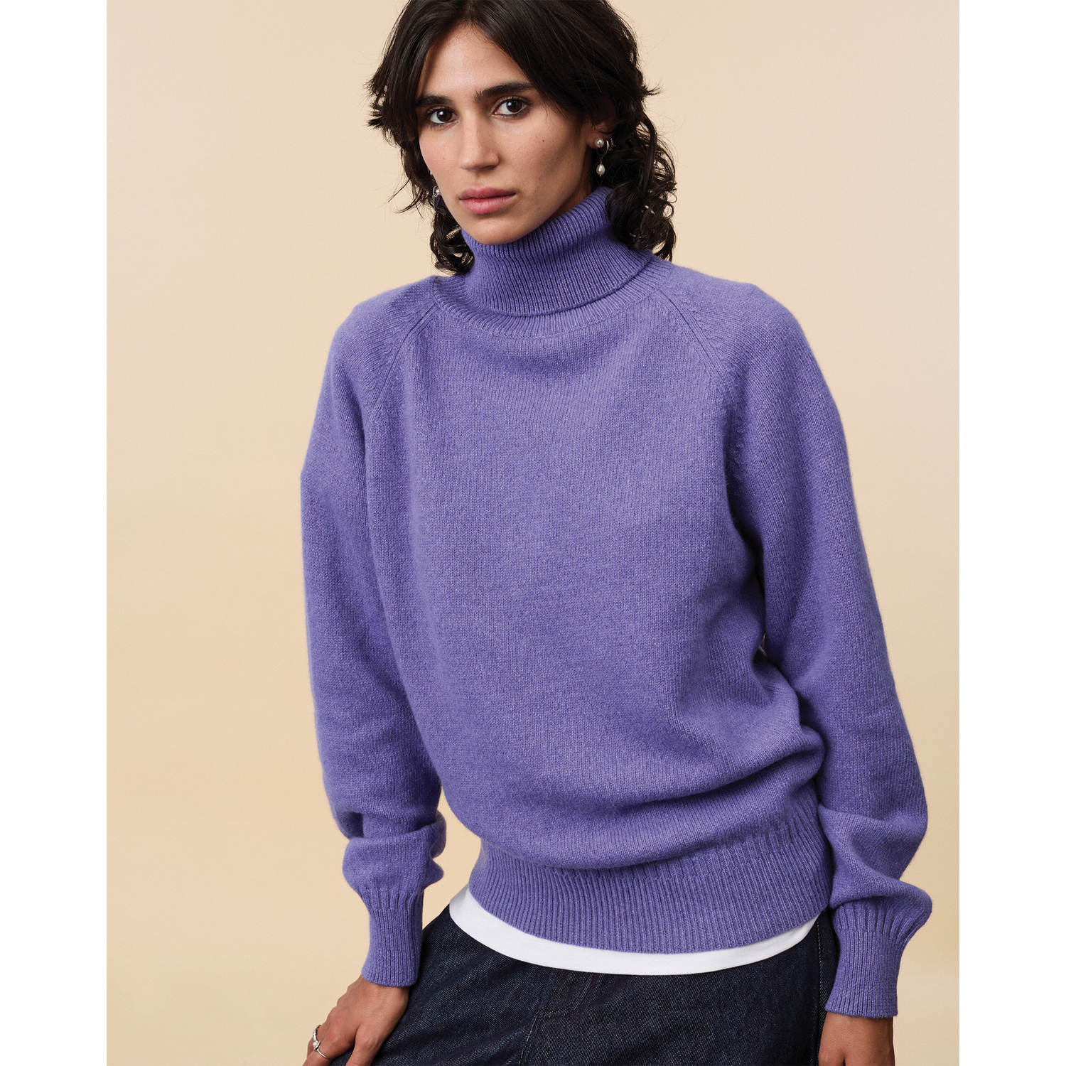 Women's Purple Cashmere turtleneck 