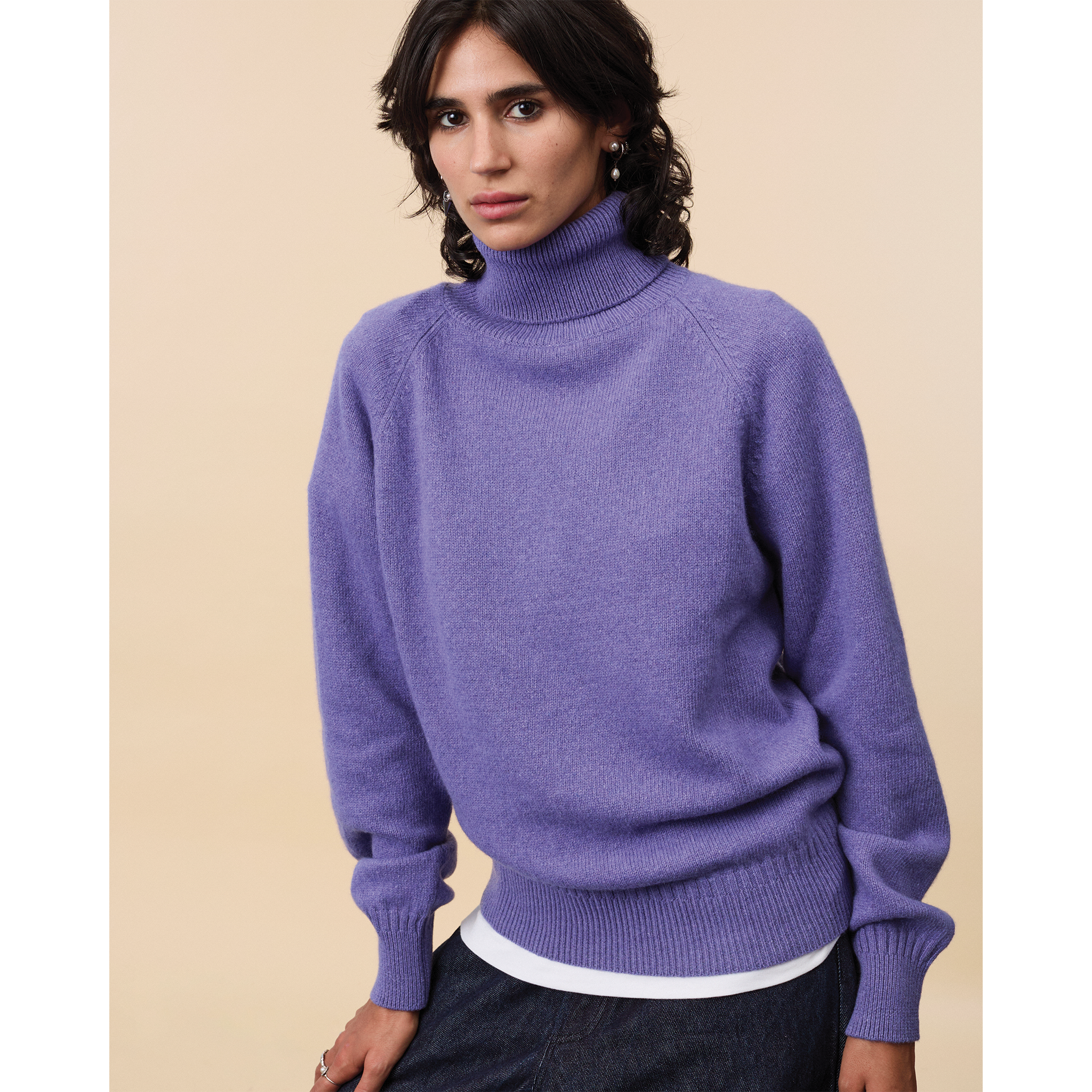 Women's Purple Cashmere turtleneck 
