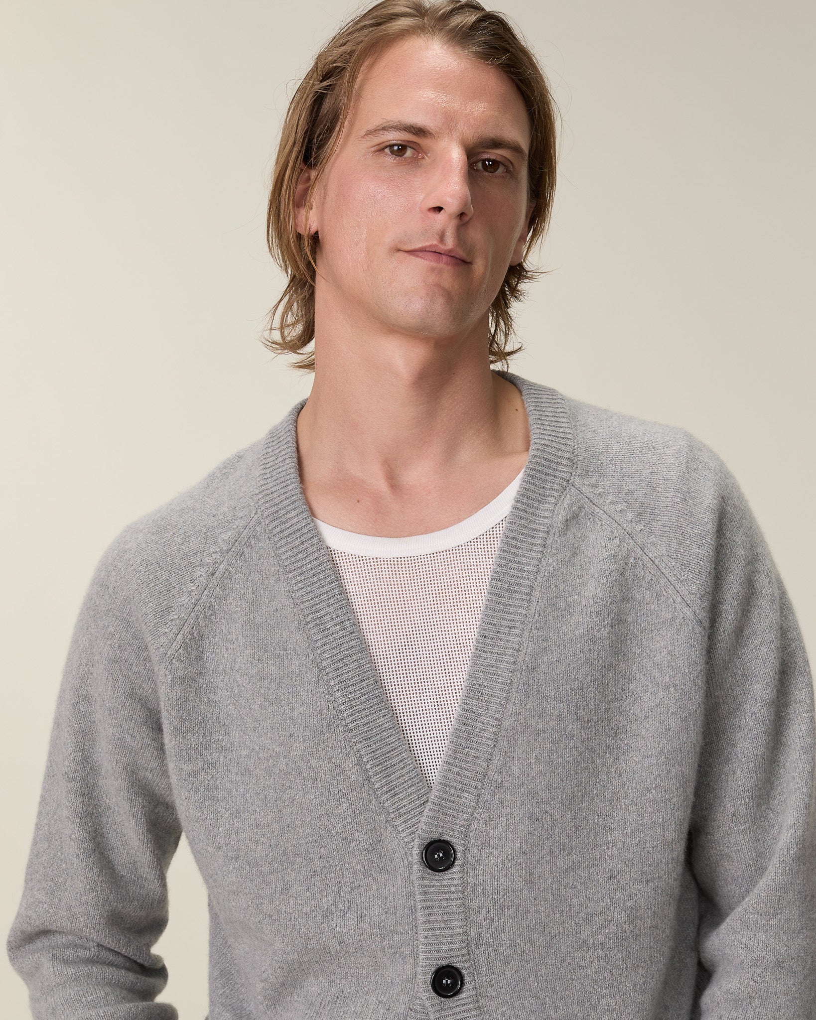 Men's Grey Cashmere Cardigan
