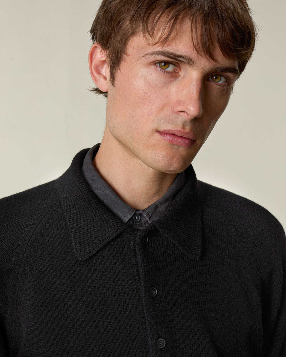 Polo en cachemire Noir Homme