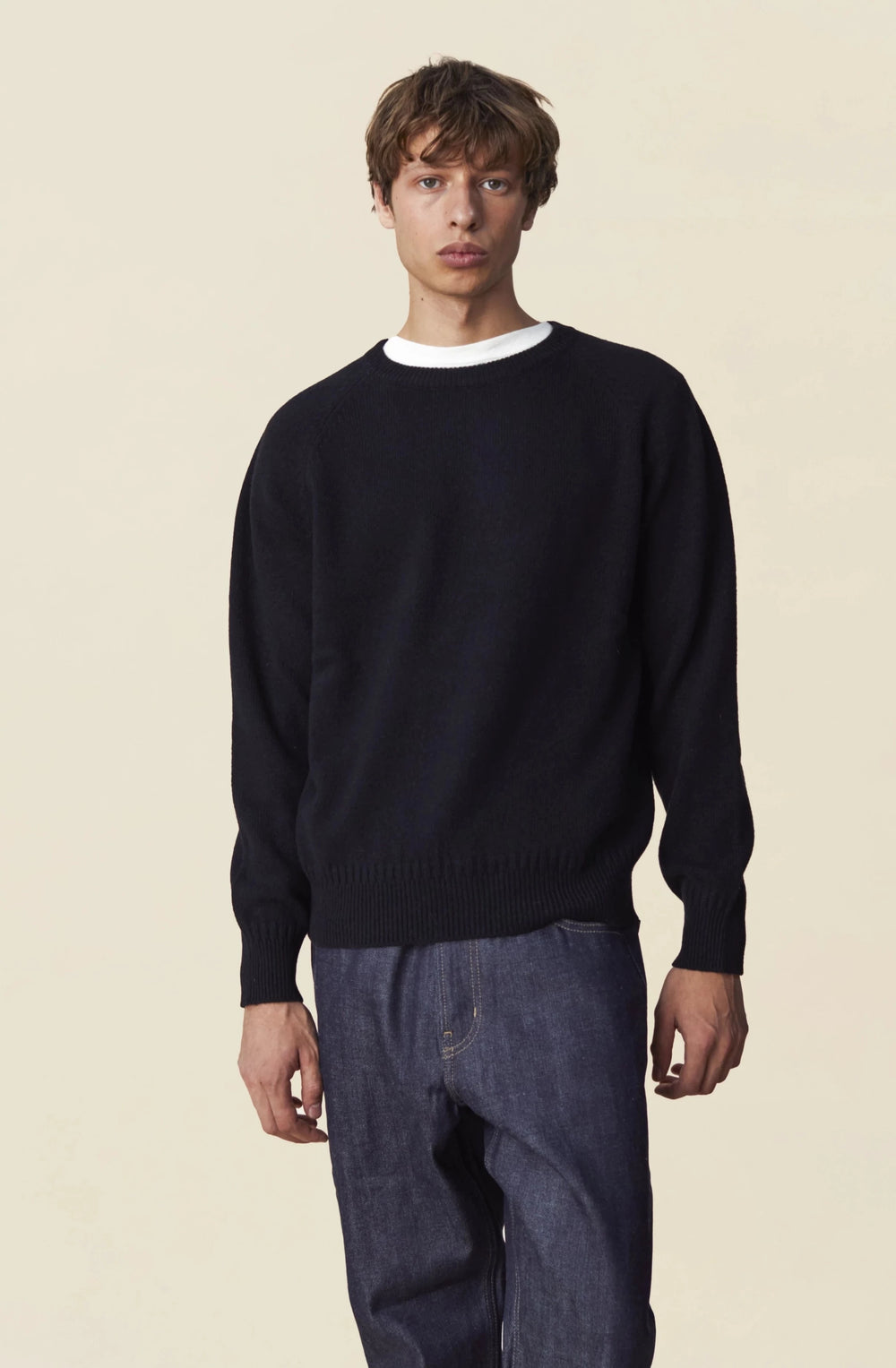 Men's cashmere crewneck sweater in Black