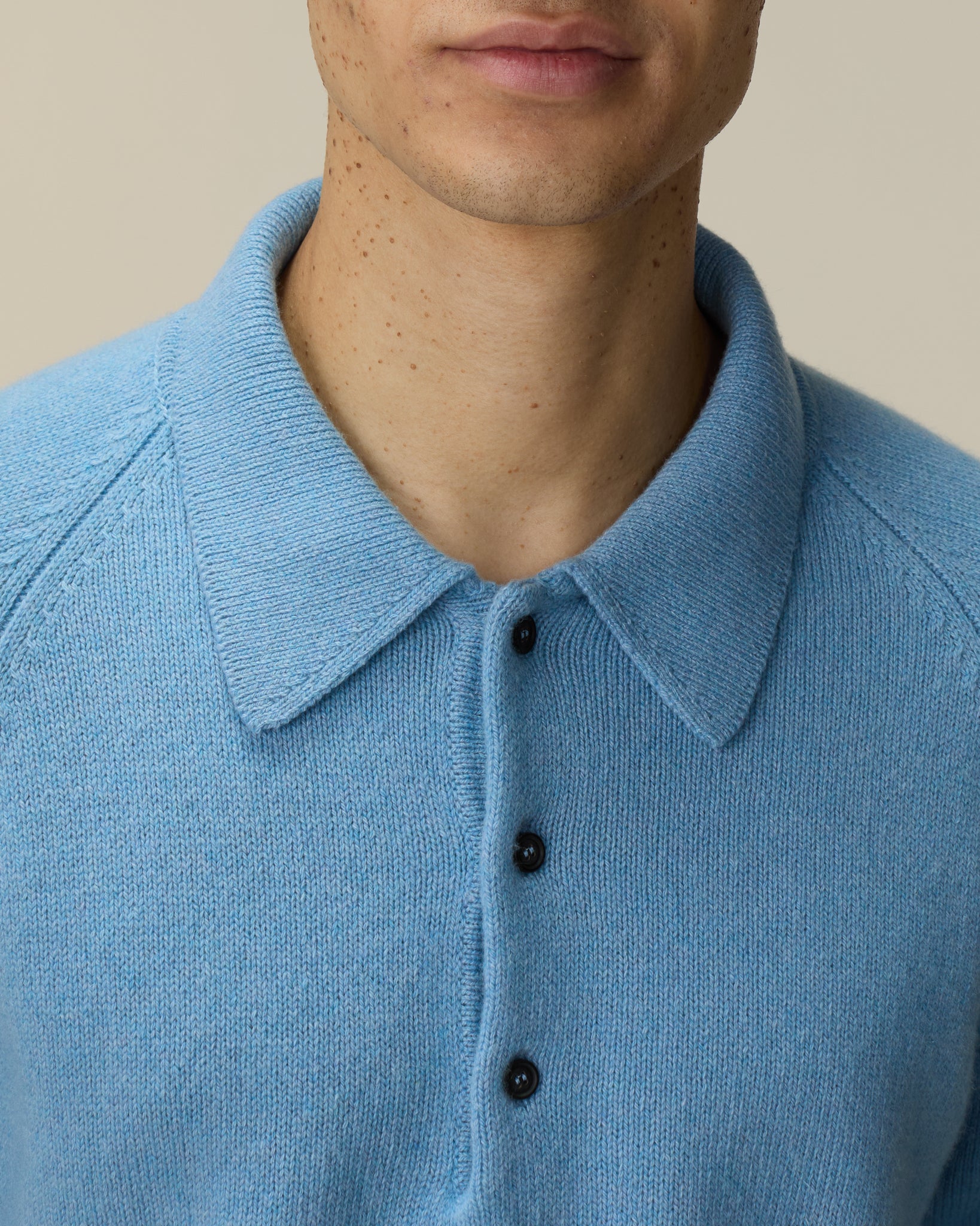 Polo en cachemire bleu Nina homme