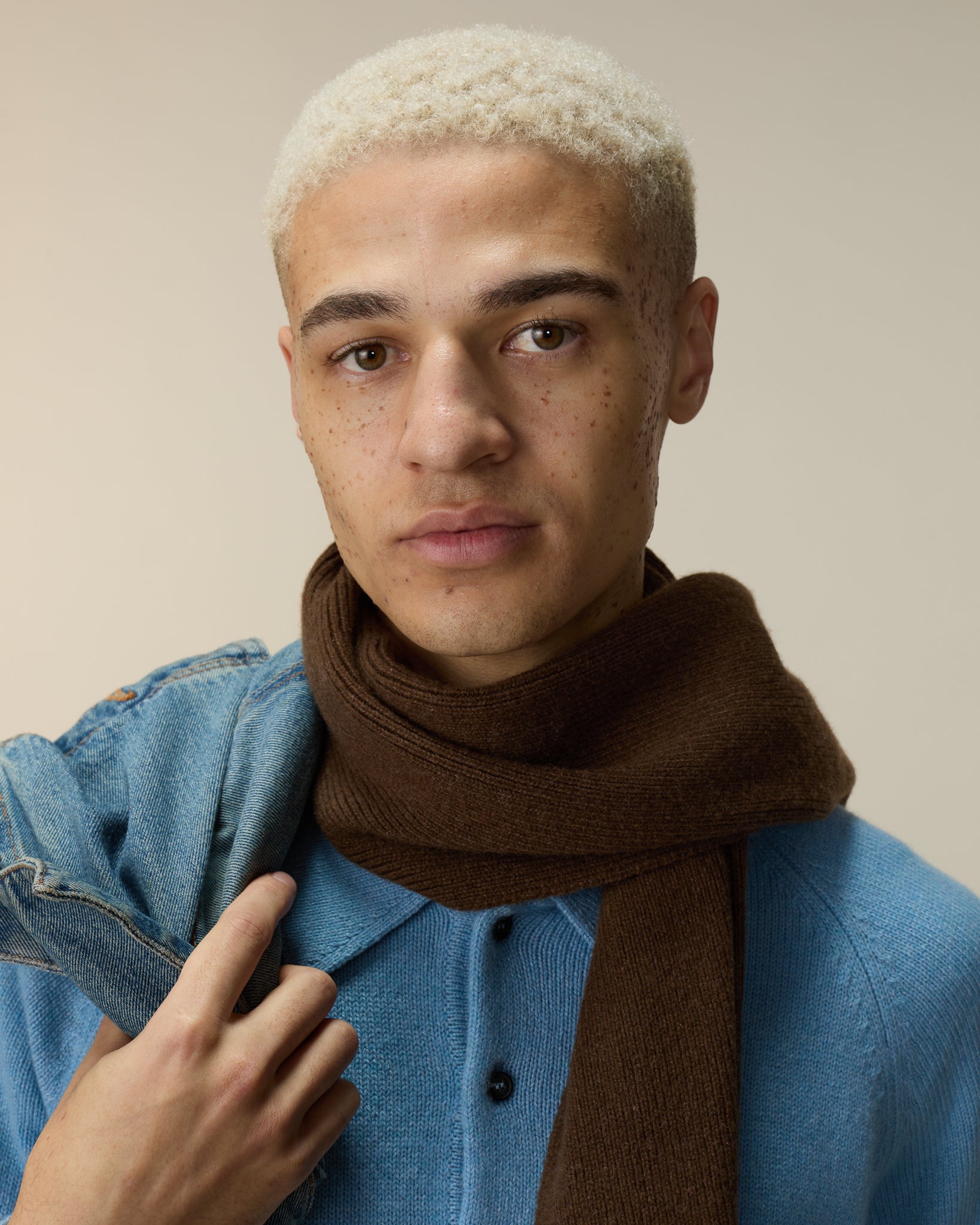 Brown Tricot x Sabah Men's Cashmere Scarf