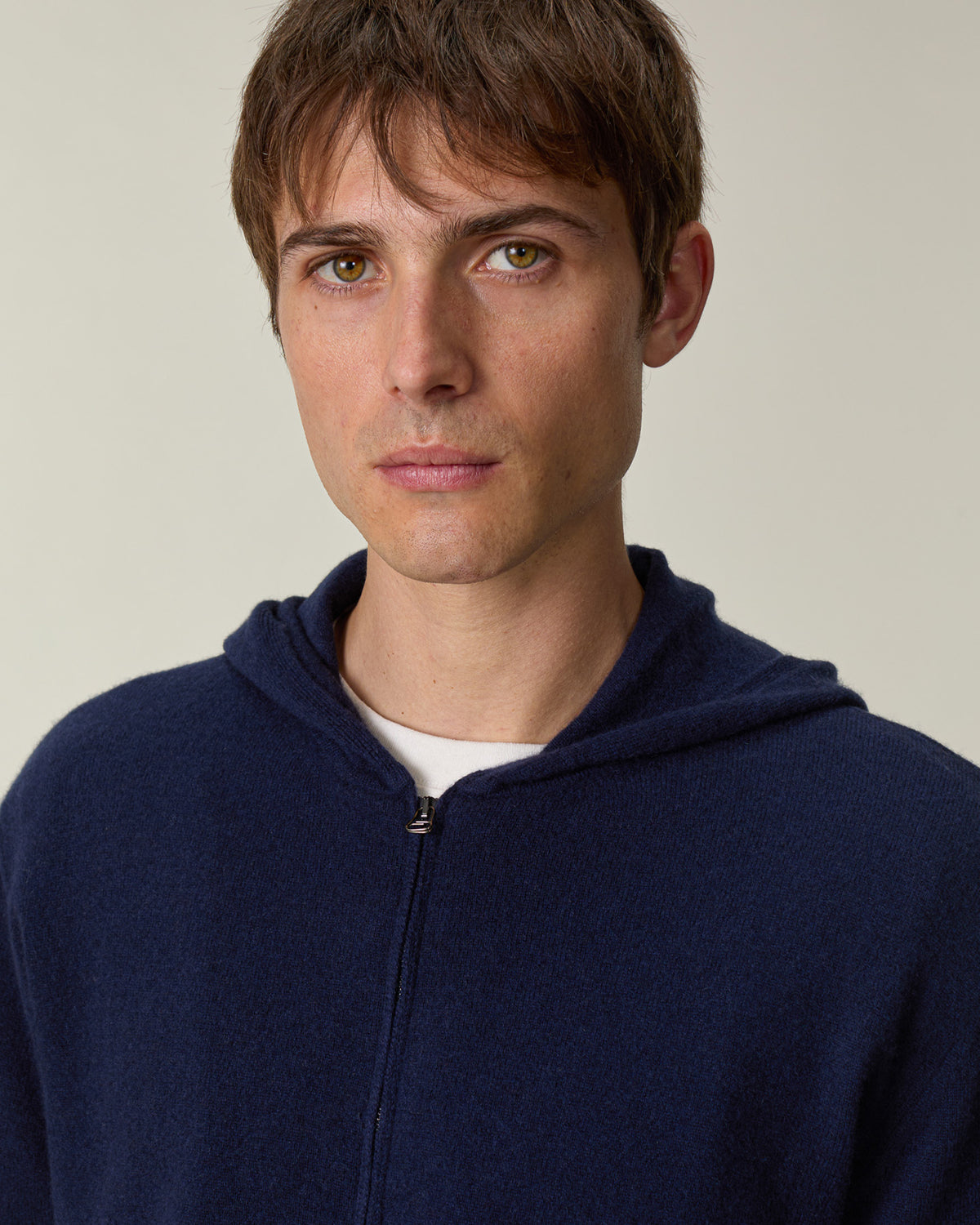 Hoodie cachemire léger Marine foncé homme