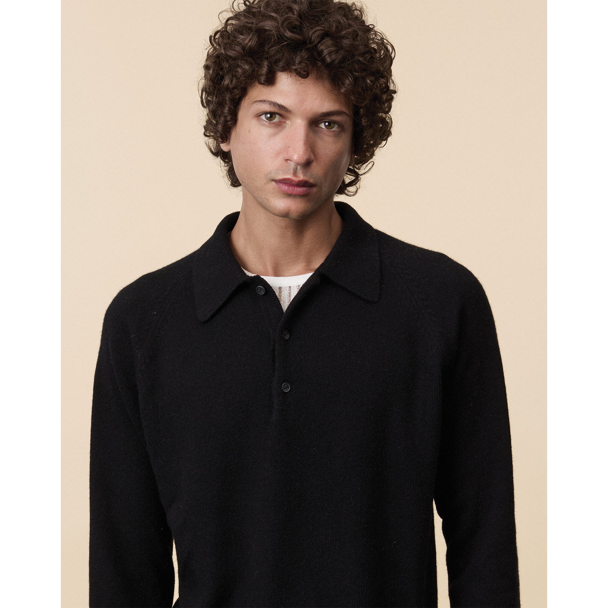 Polo en cachemire Noir Homme
