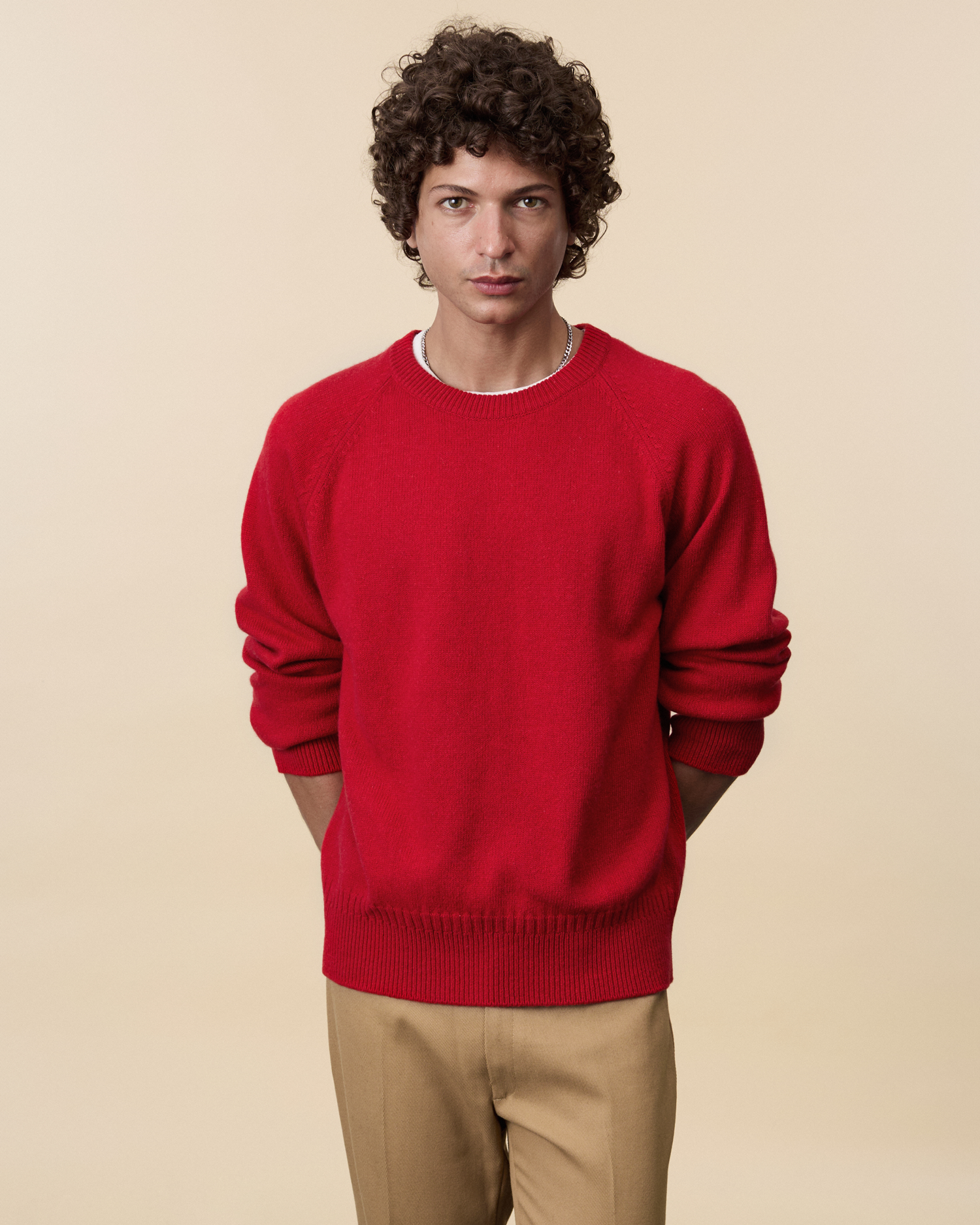 Crewneck cashmere sweater Red Men