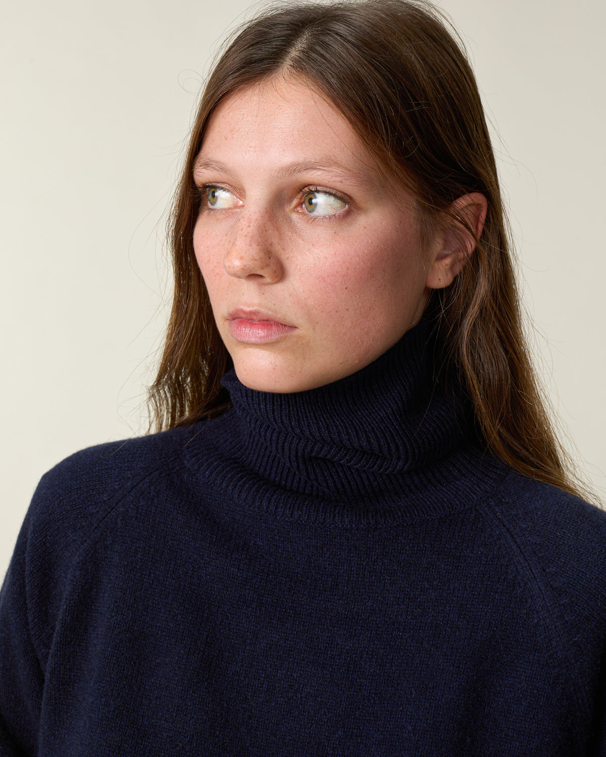 Col roulé en cachemire Marine Femme