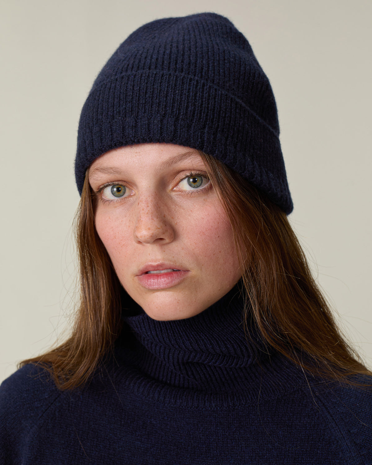 Bonnet en cachemire Marine Femme
