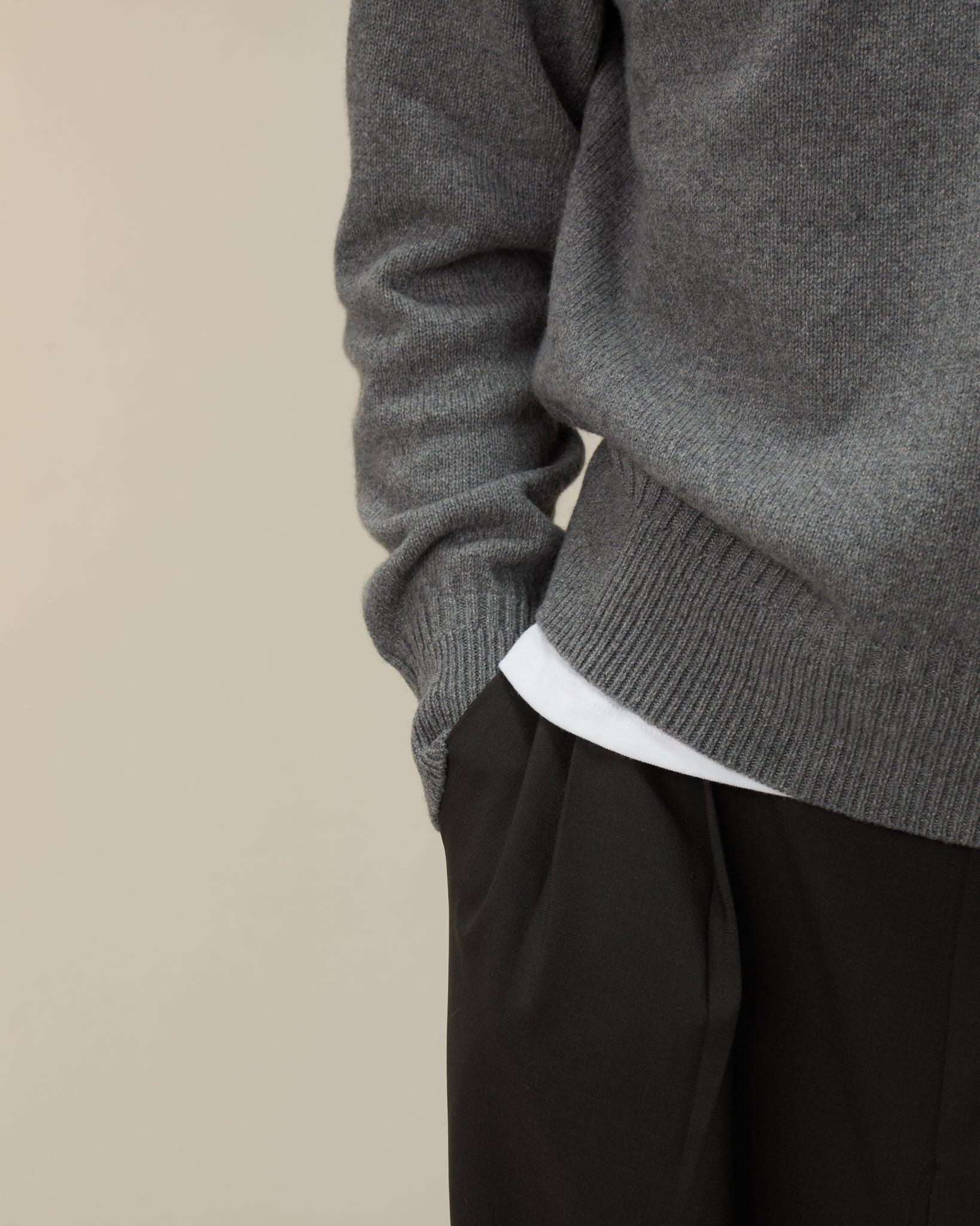 Polo en cachemire Gris Homme