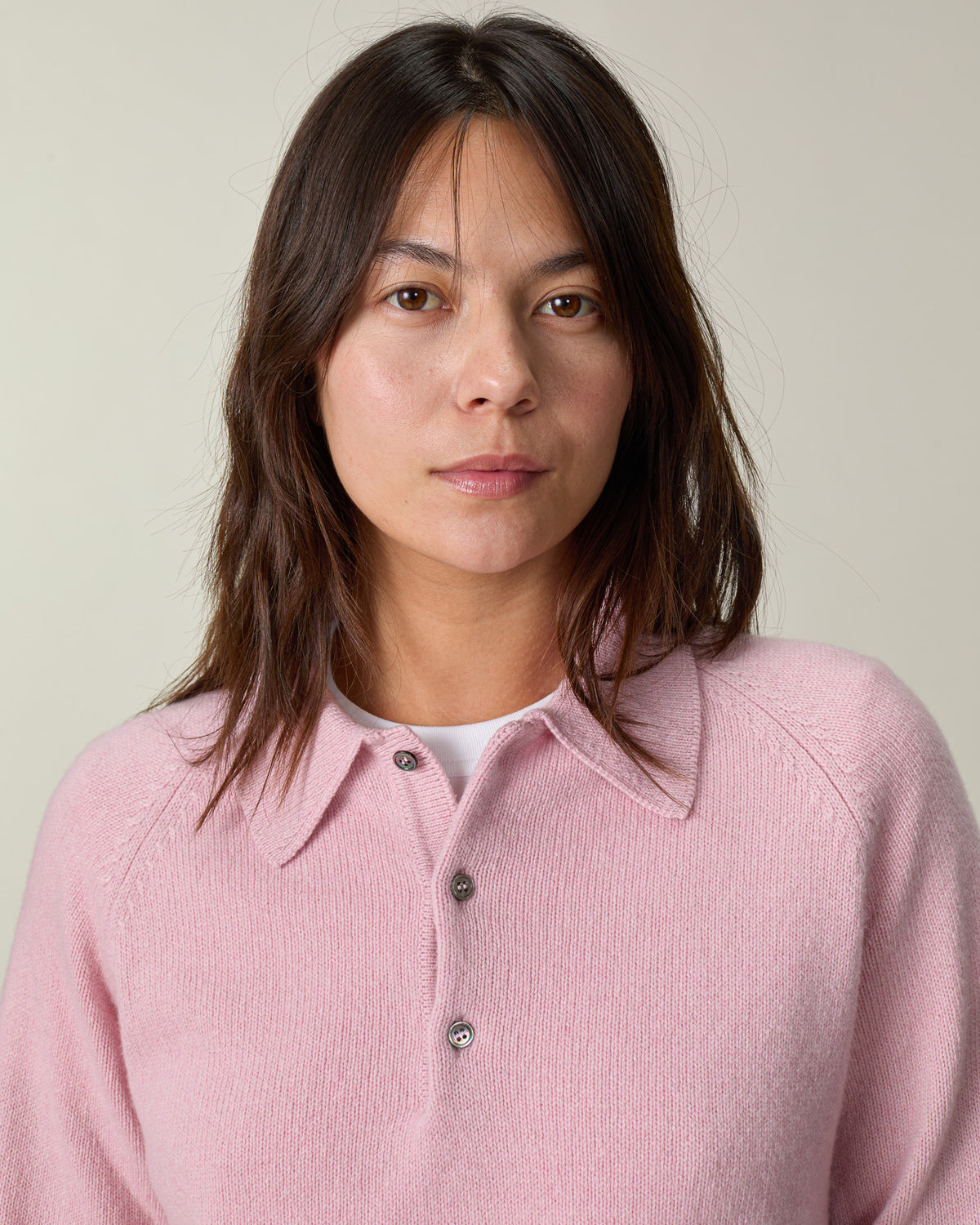 Women's Rose Cashmere Polo Shirt
