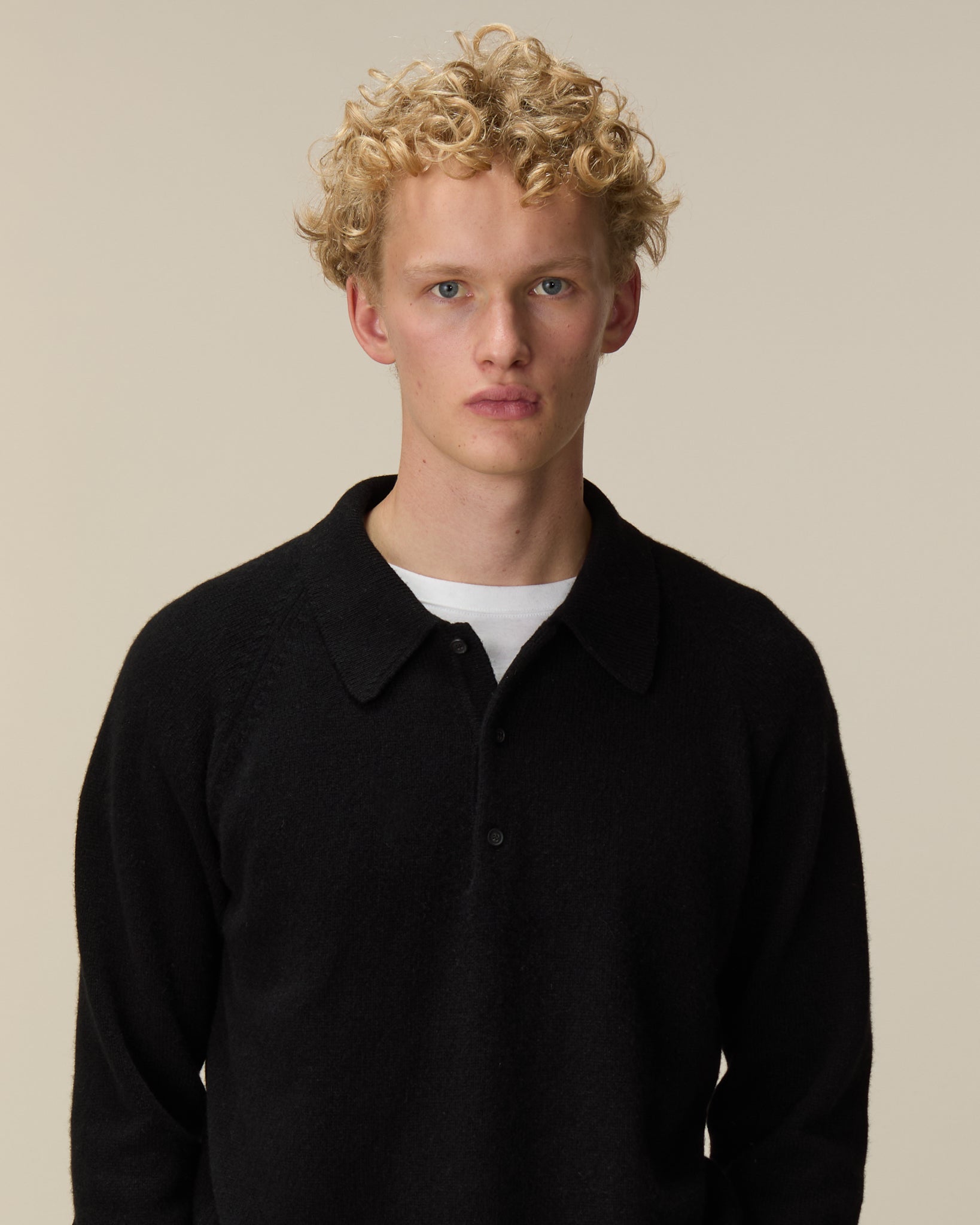 Polo en cachemire Noir Homme