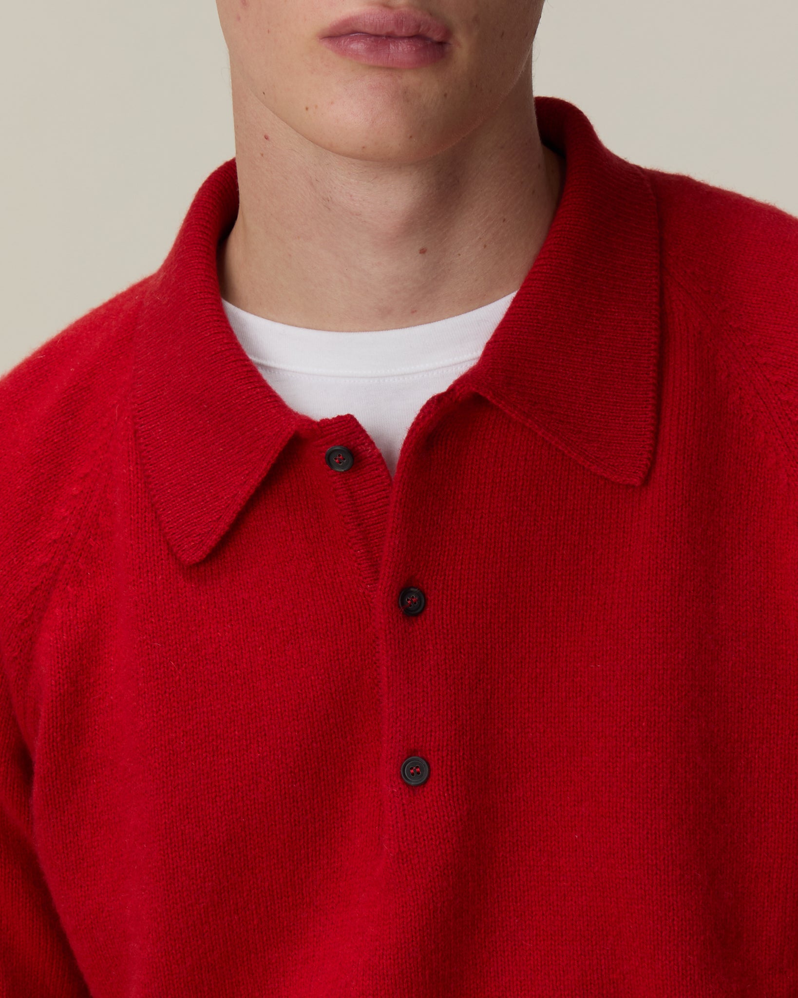 Polo en cachemire Rouge Homme
