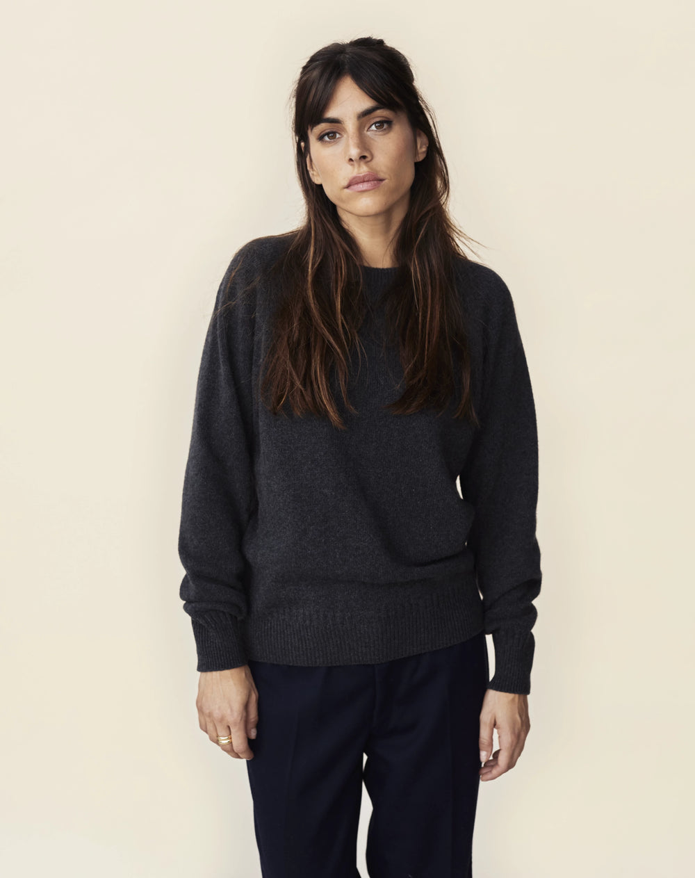 Women's Dark gray Crewneck cashmere sweater 