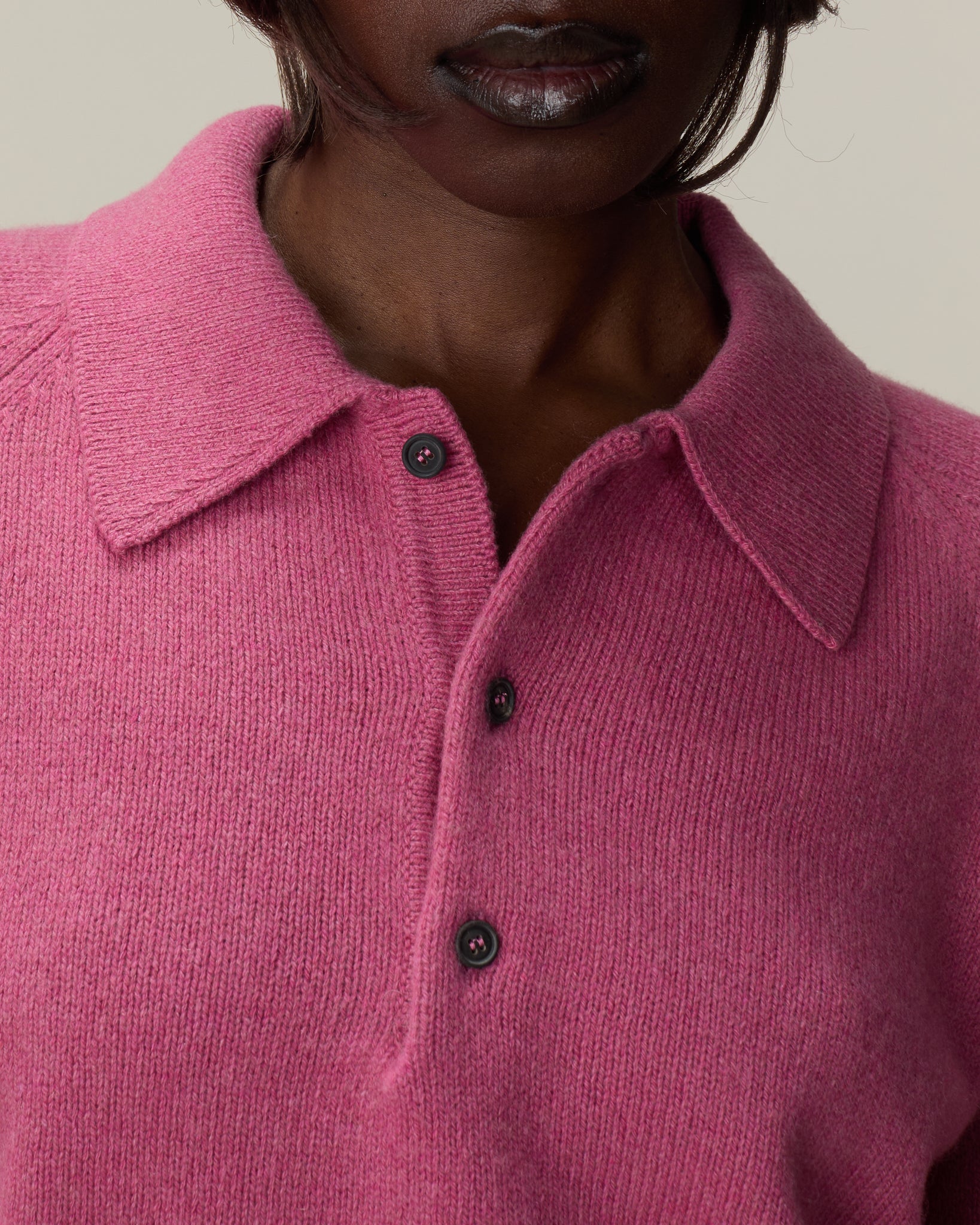 Polo en cachemire Indian Pink femme