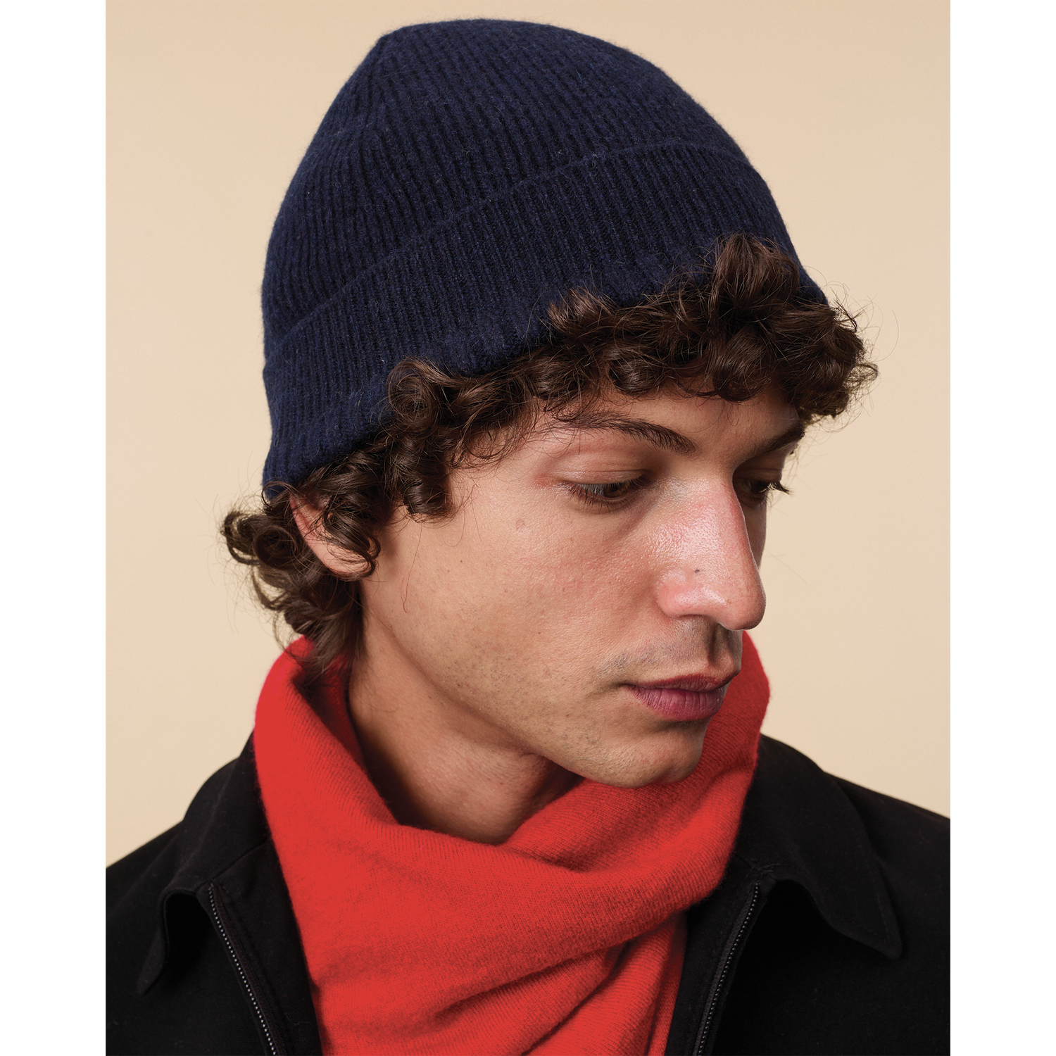 Bonnet en cachemire Marine Homme