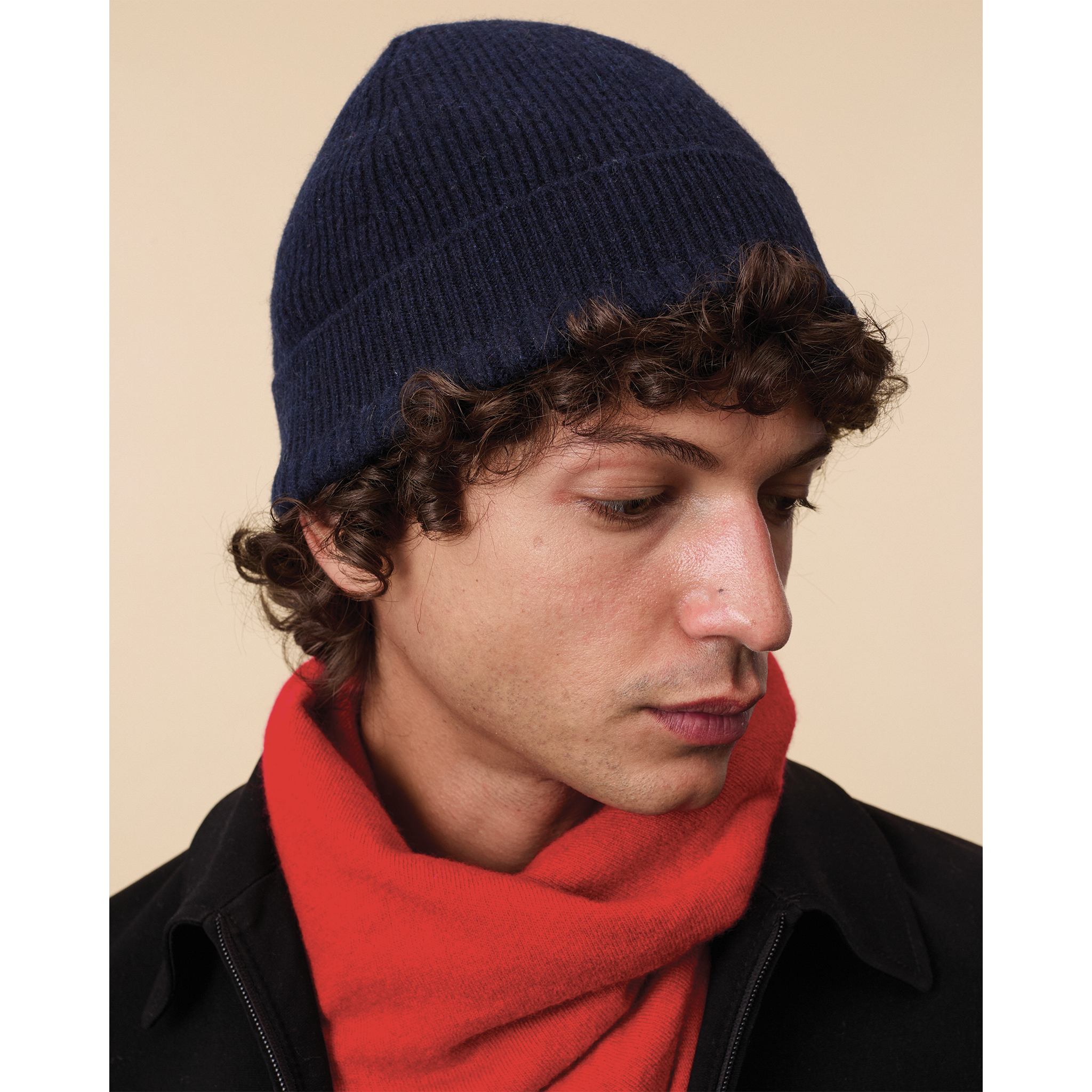 Bonnet en cachemire Marine Homme