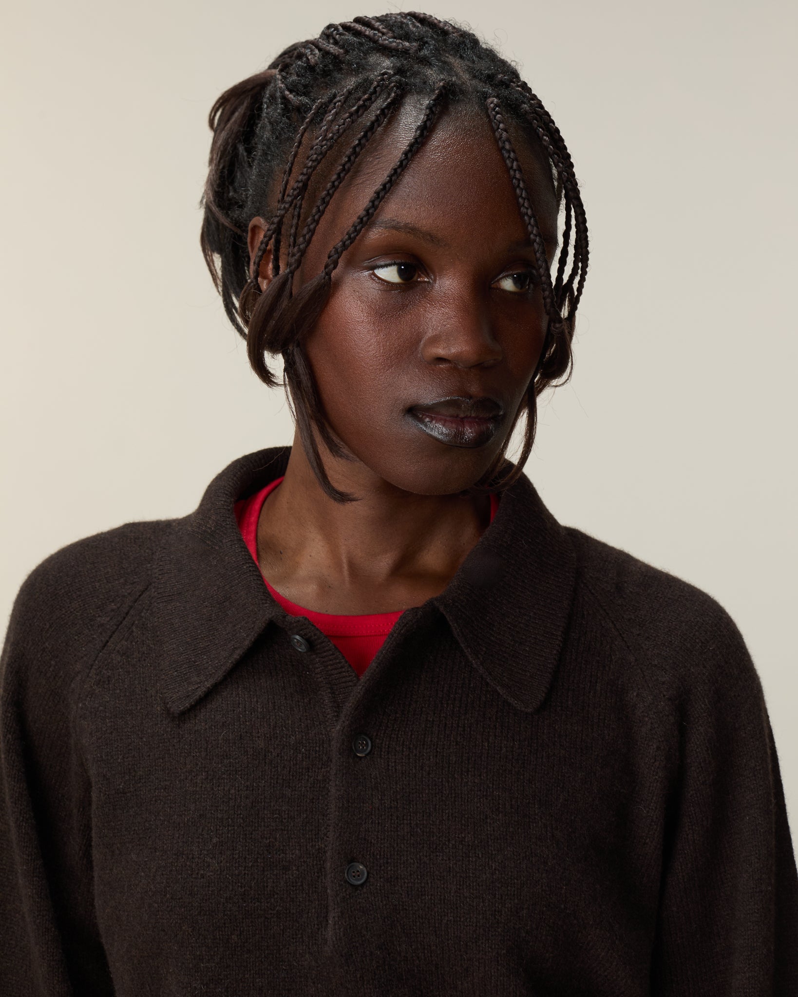 Polo en cachemire Marron Femme