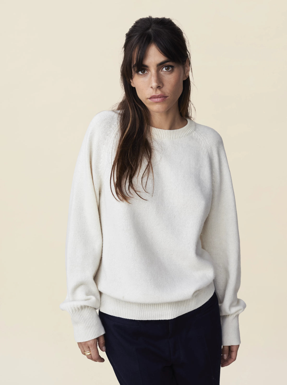  Women's crewneck cashmere sweater in White
