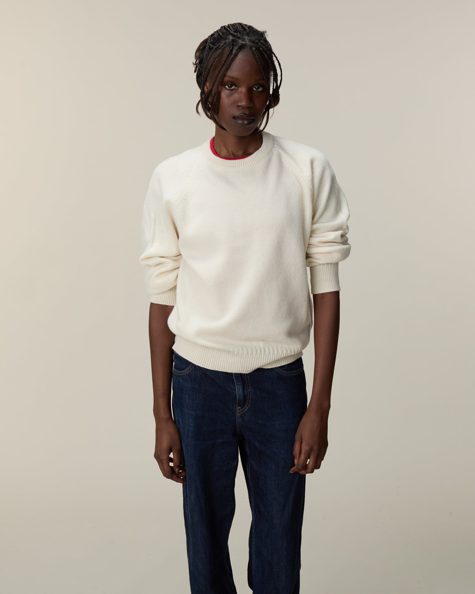  Women's crewneck cashmere sweater in White