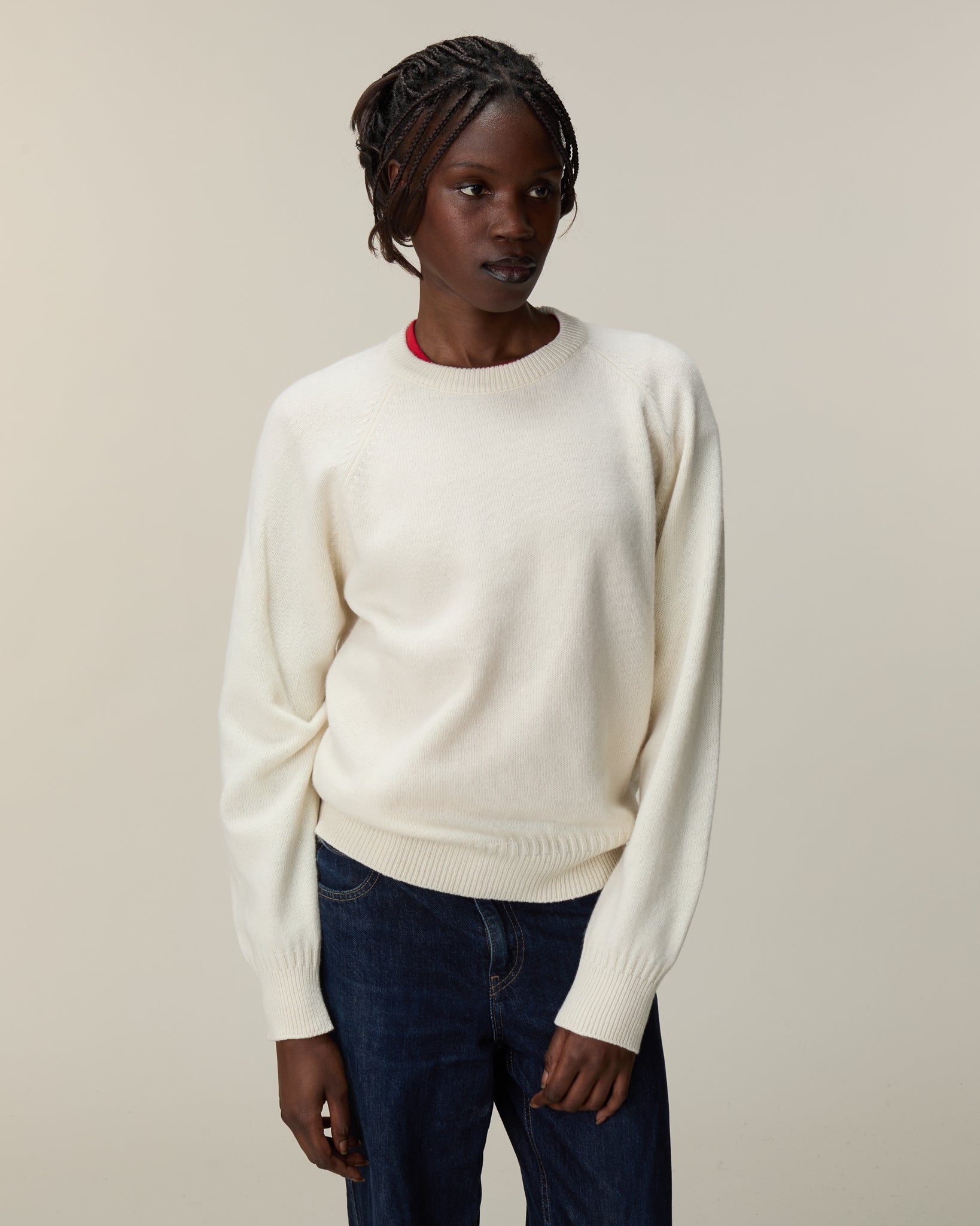  Women's crewneck cashmere sweater in White