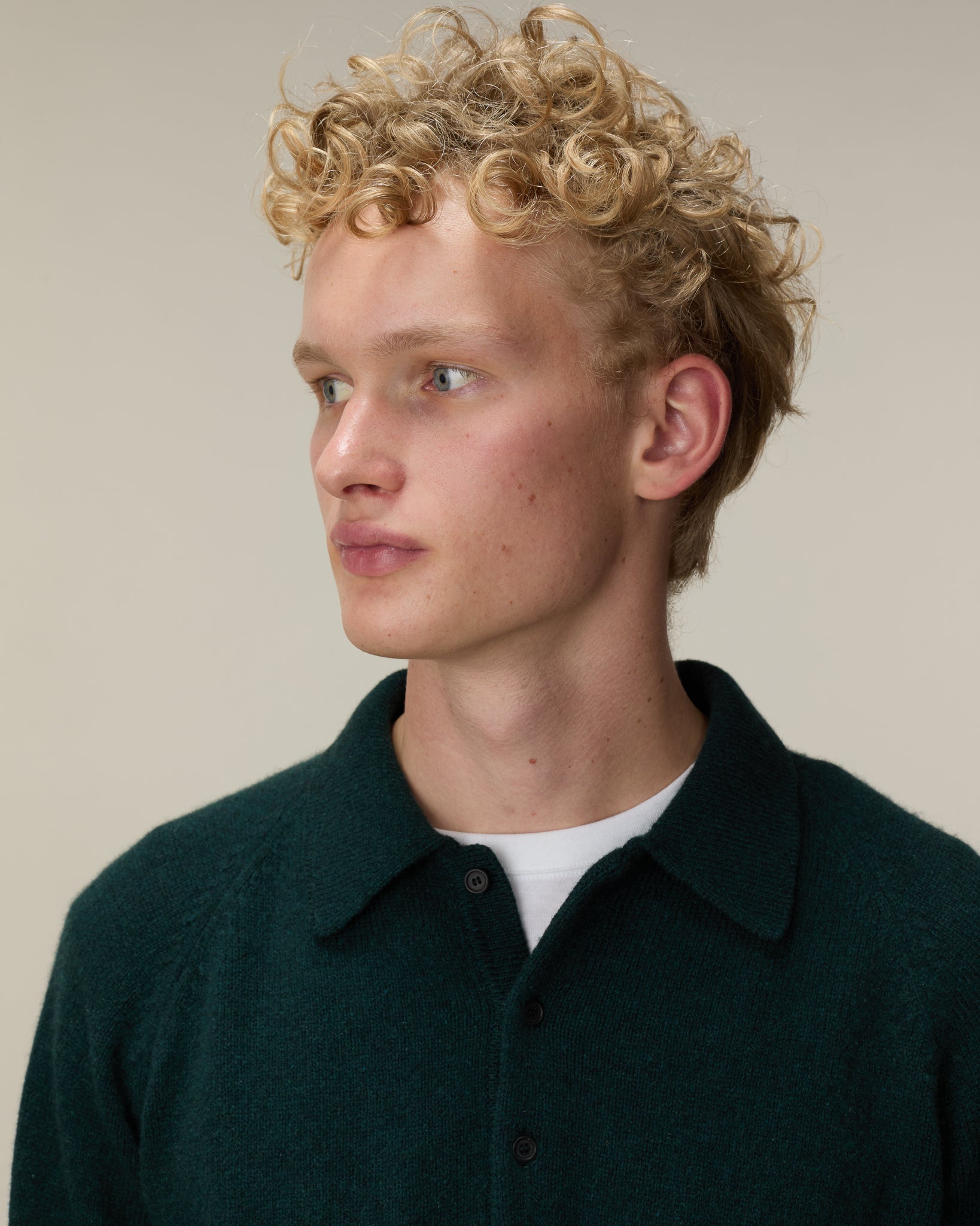 Polo en cachemire Vert Homme