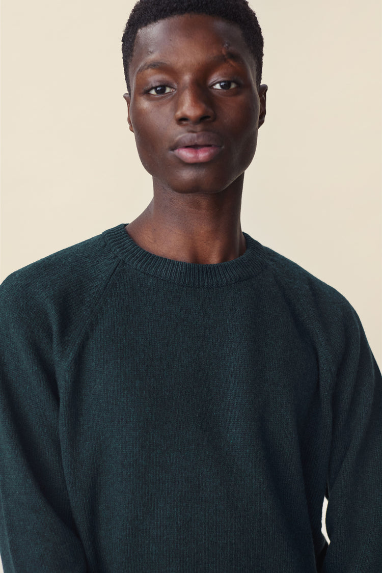 Men's cashmere crewneck sweater in Green
