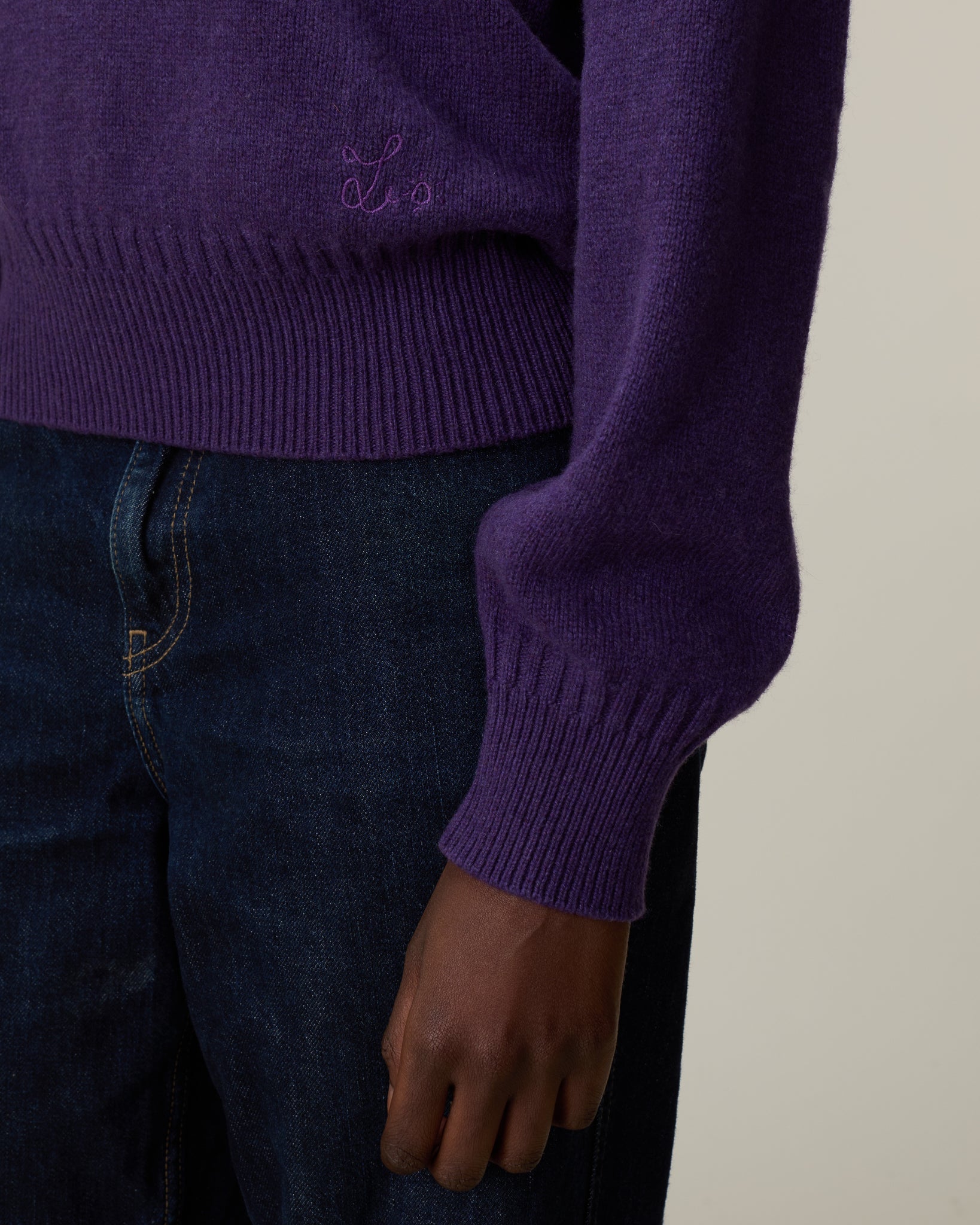 Women's Leo Purple Cashmere Polo Shirt