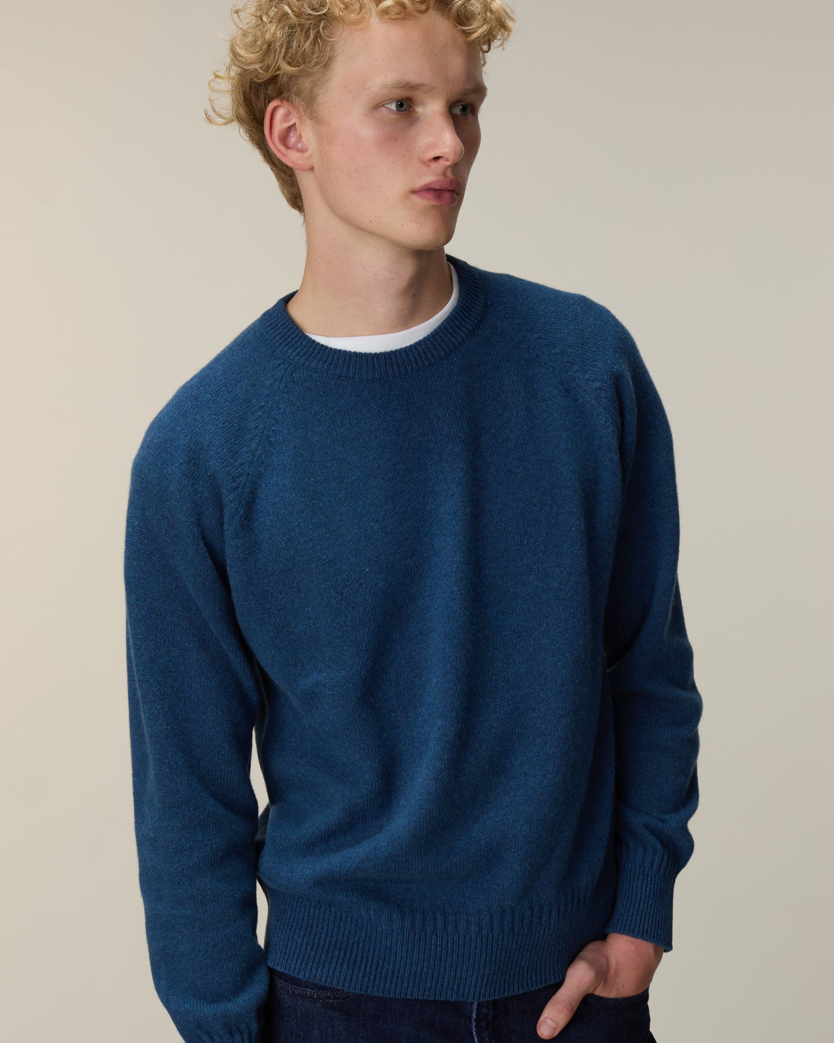 Men's Ocean Cashmere Crew Neck