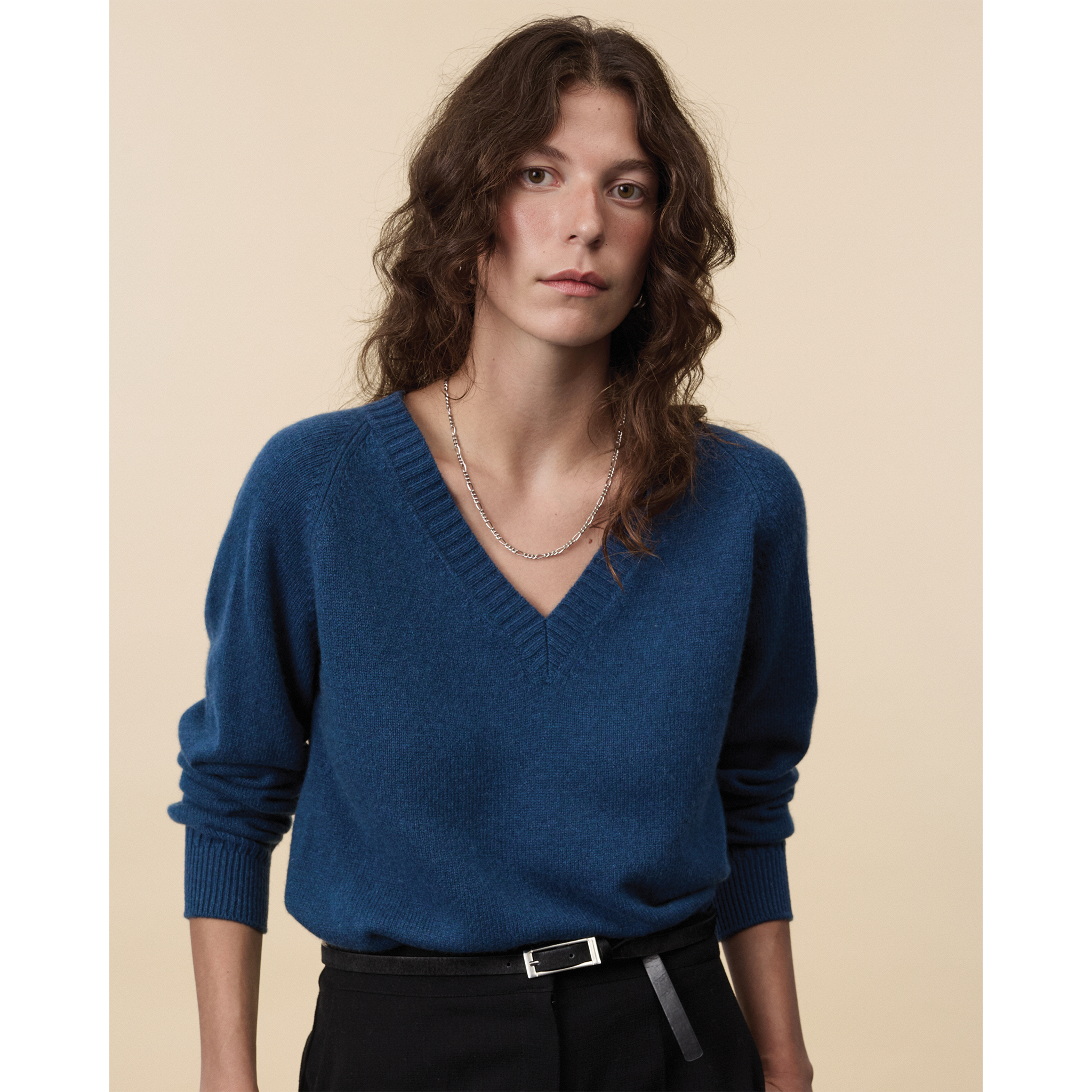 Women's Ocean Cashmere V-Neck