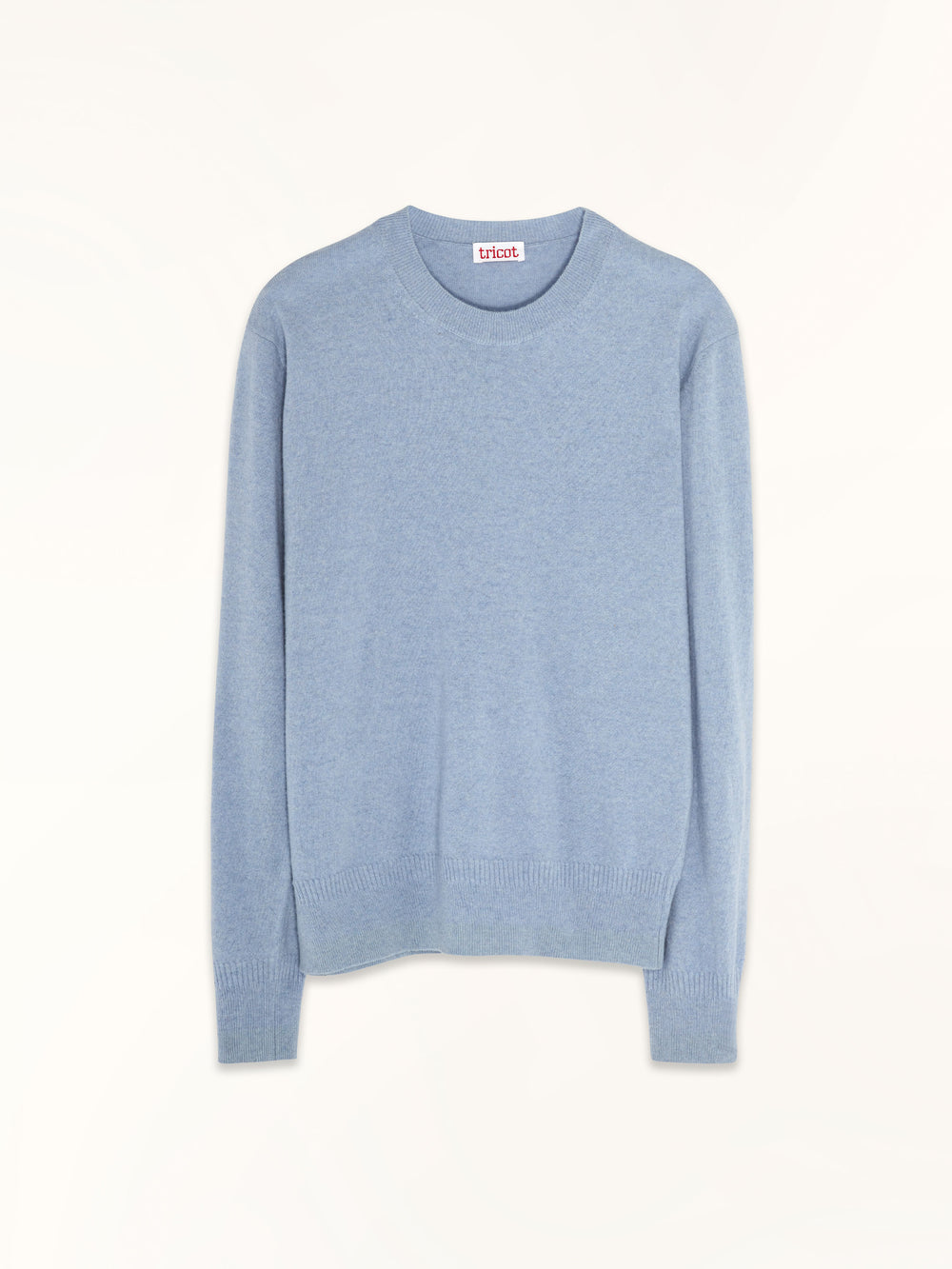 Light blue cashmere round-neck sweater for men