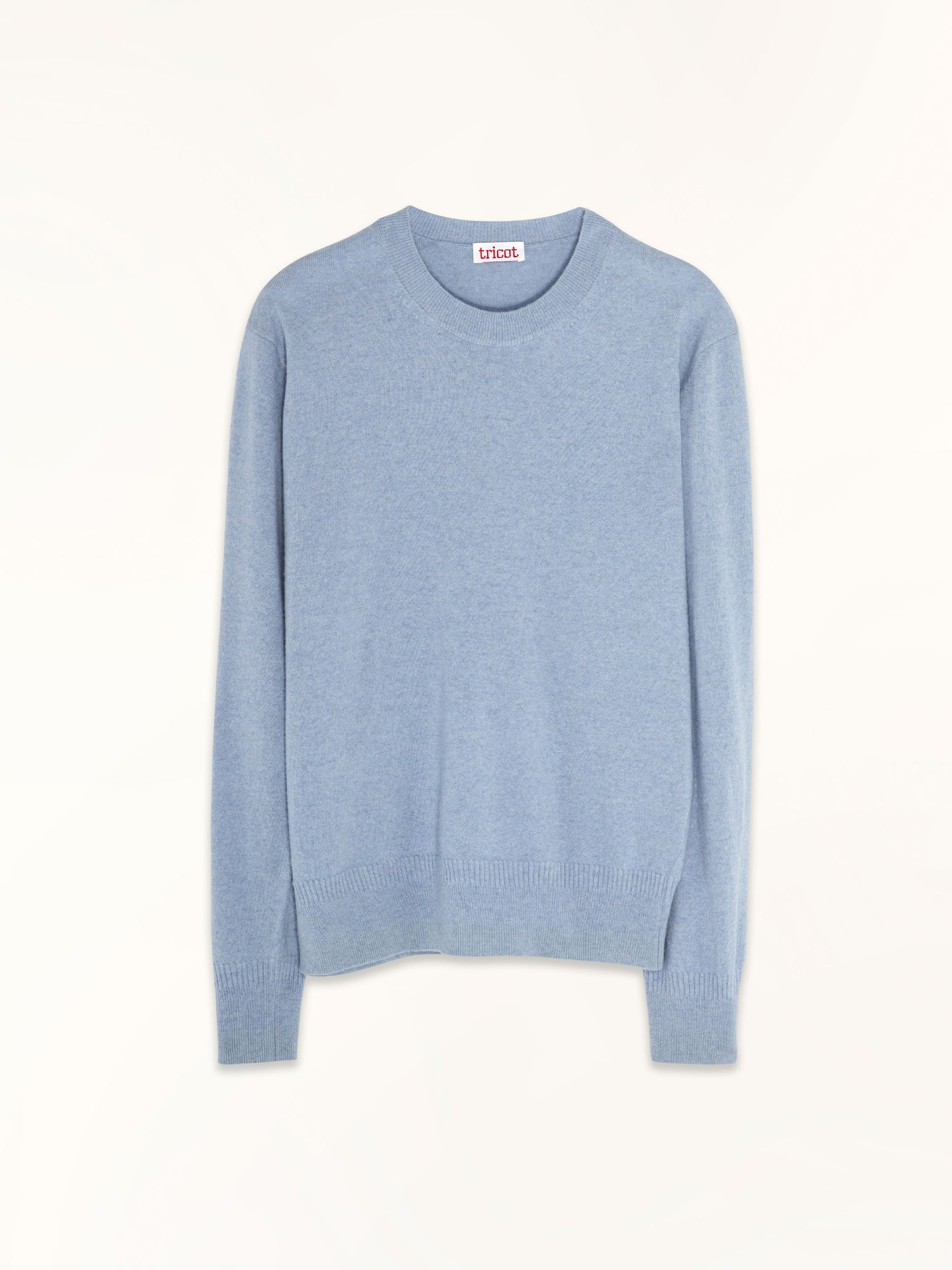 Sky blue cashmere crewneck for men