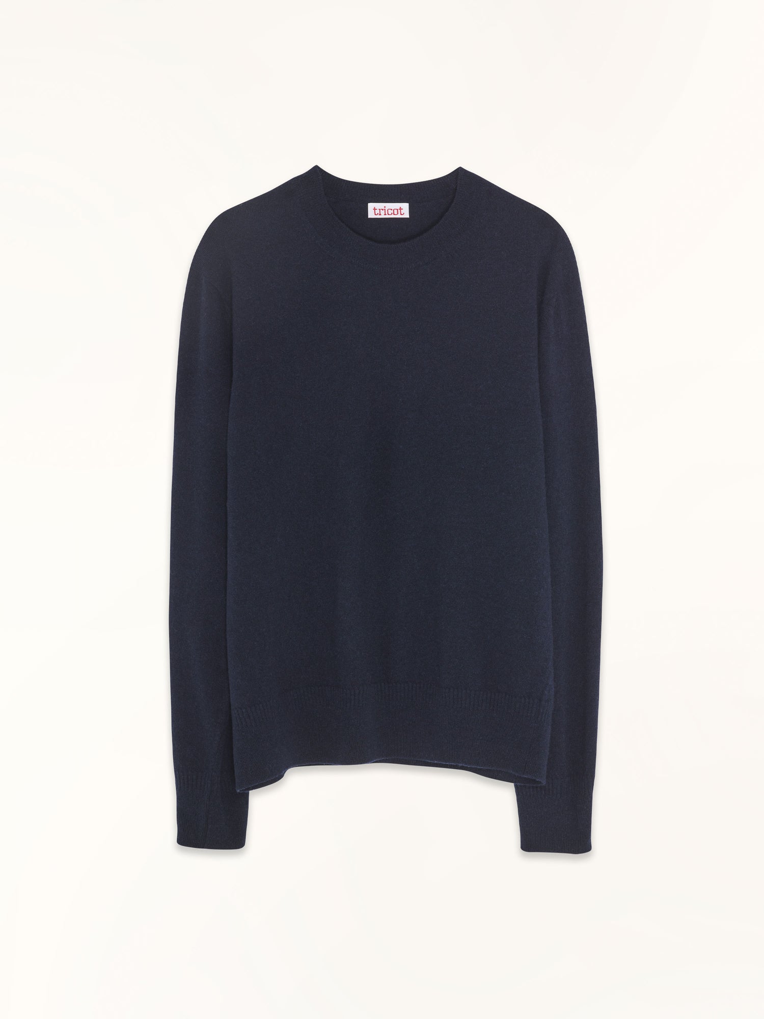 Dark navy lightweight cashmere crewneck for men