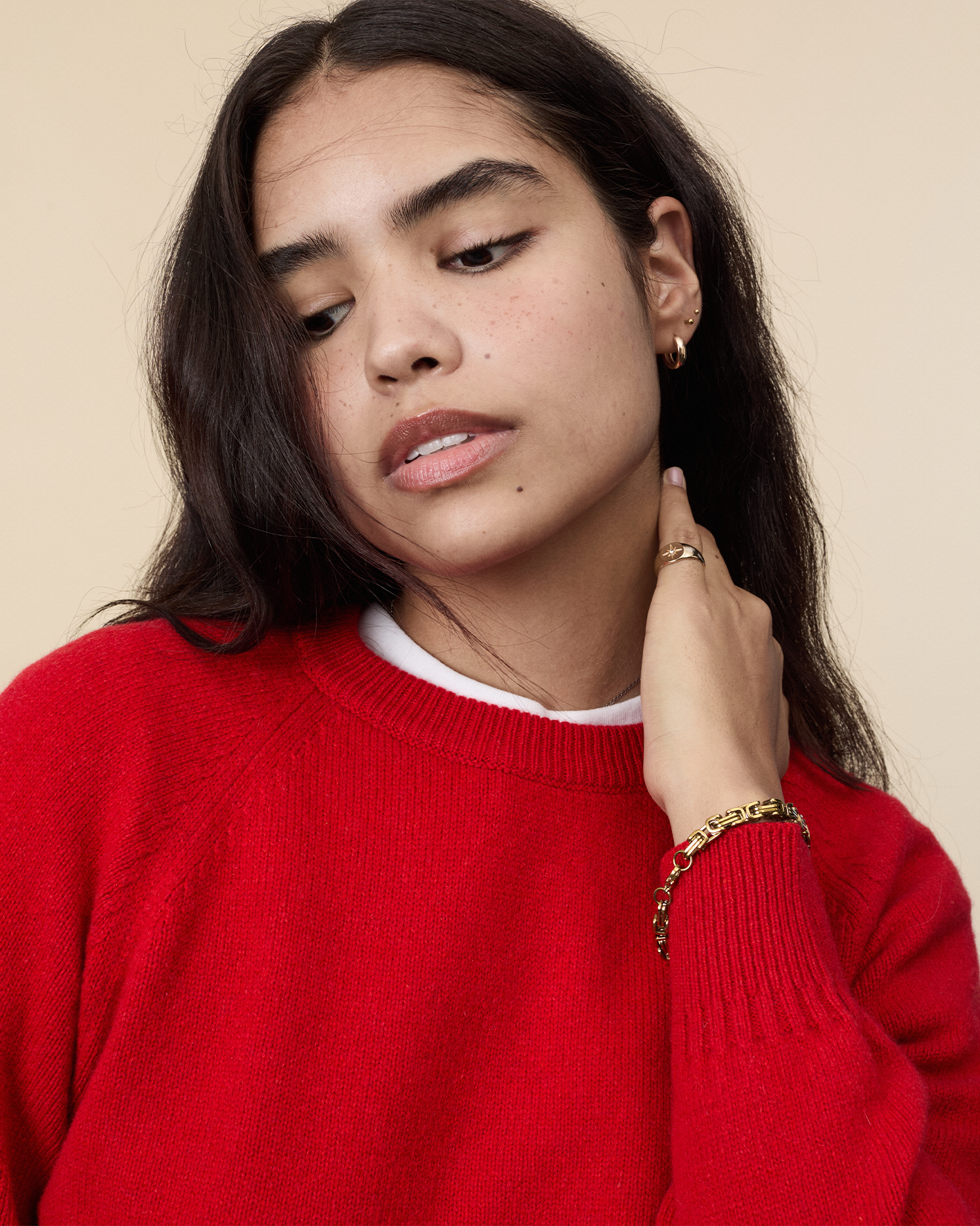 Women's Red Crewneck cashmere 