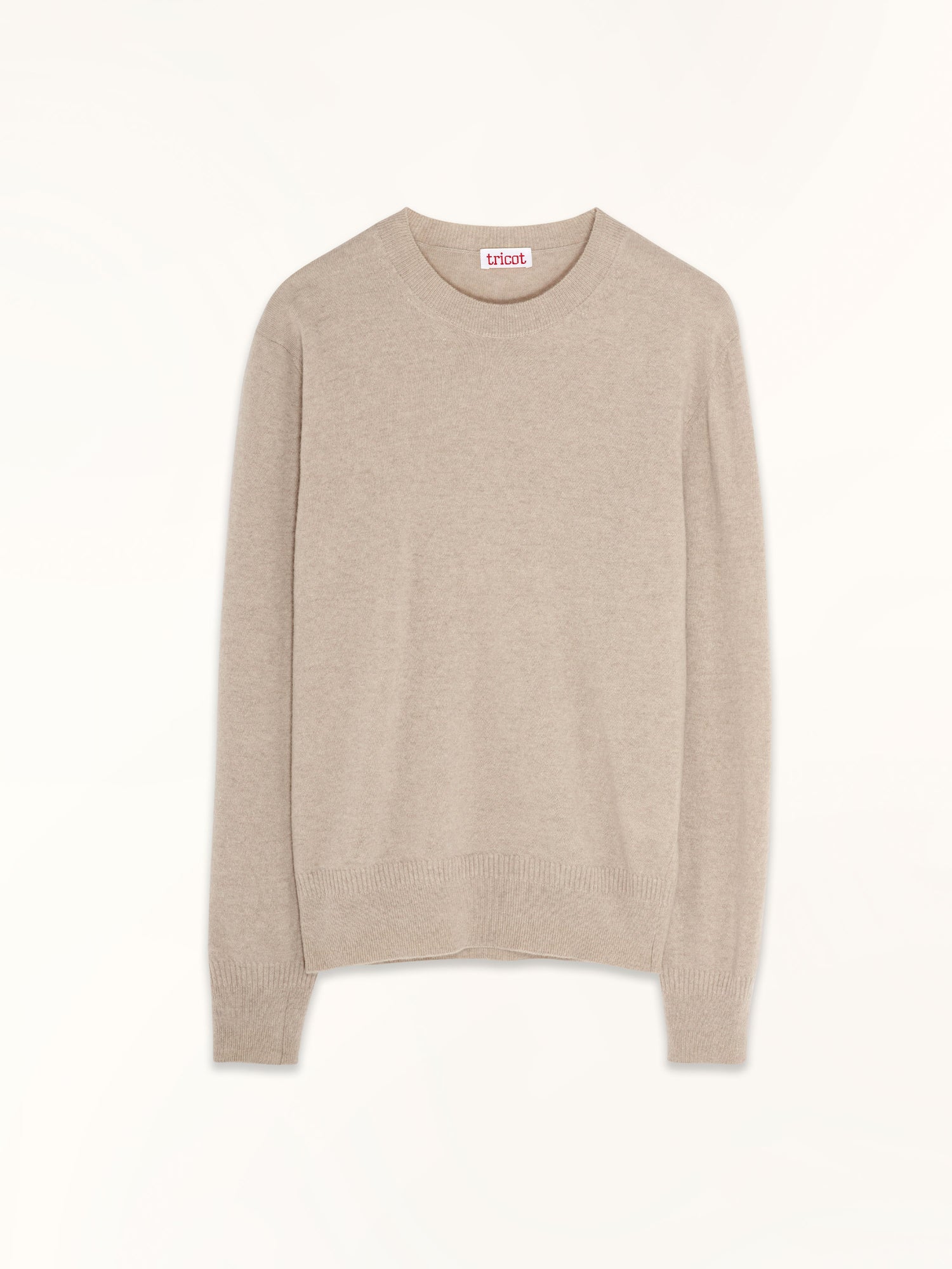 Men's sand lightweight cashmere crewneck