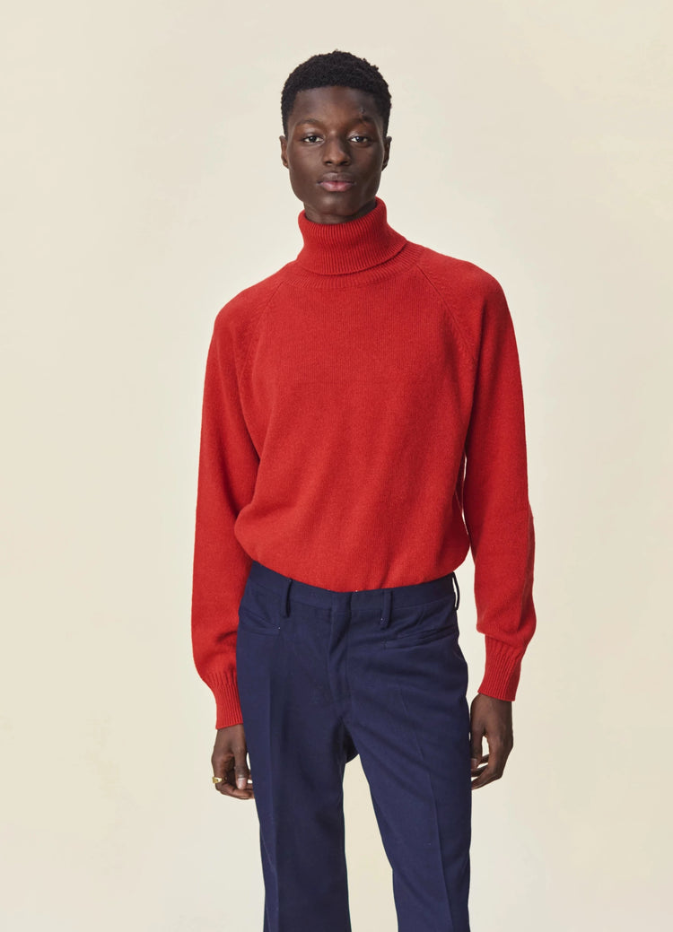 Men's Red cashmere turtleneck