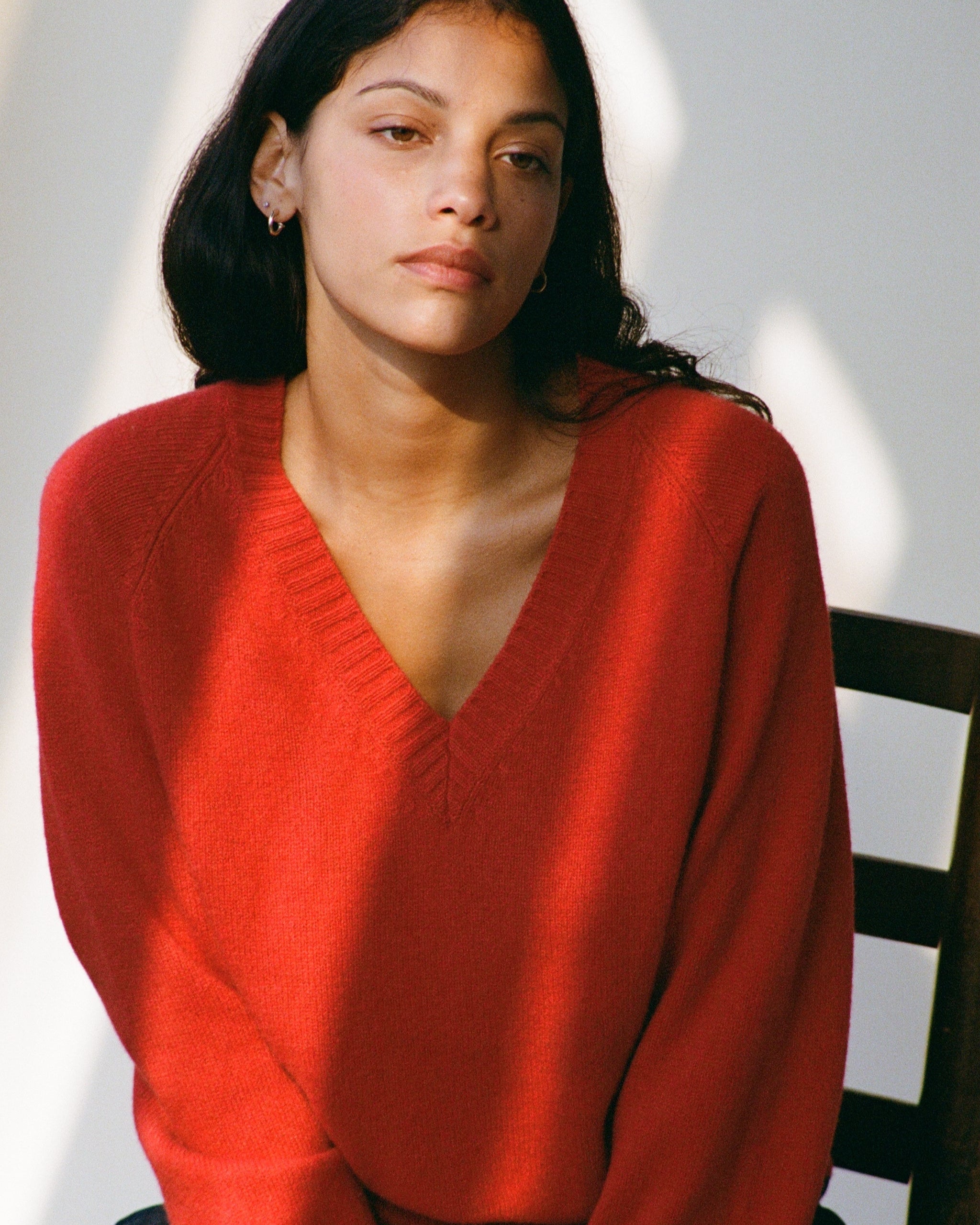 Women's cashmere V-neck 