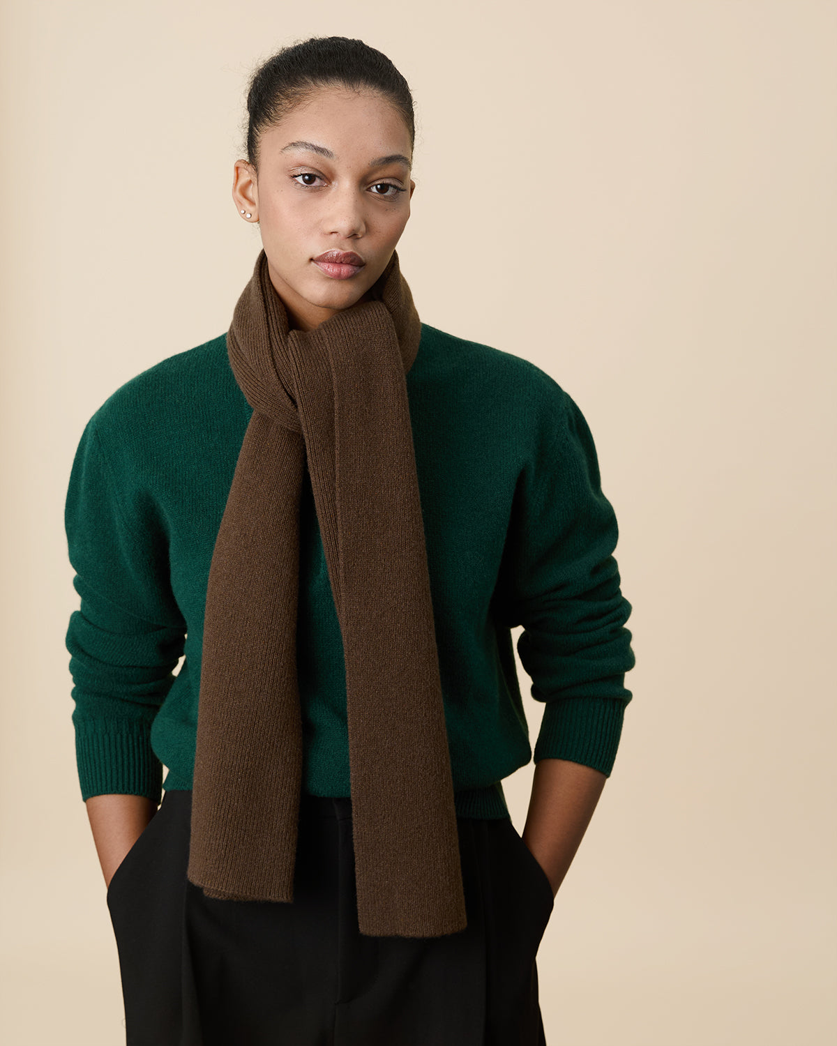 Écharpe Tricot x Sabah Marron Femme