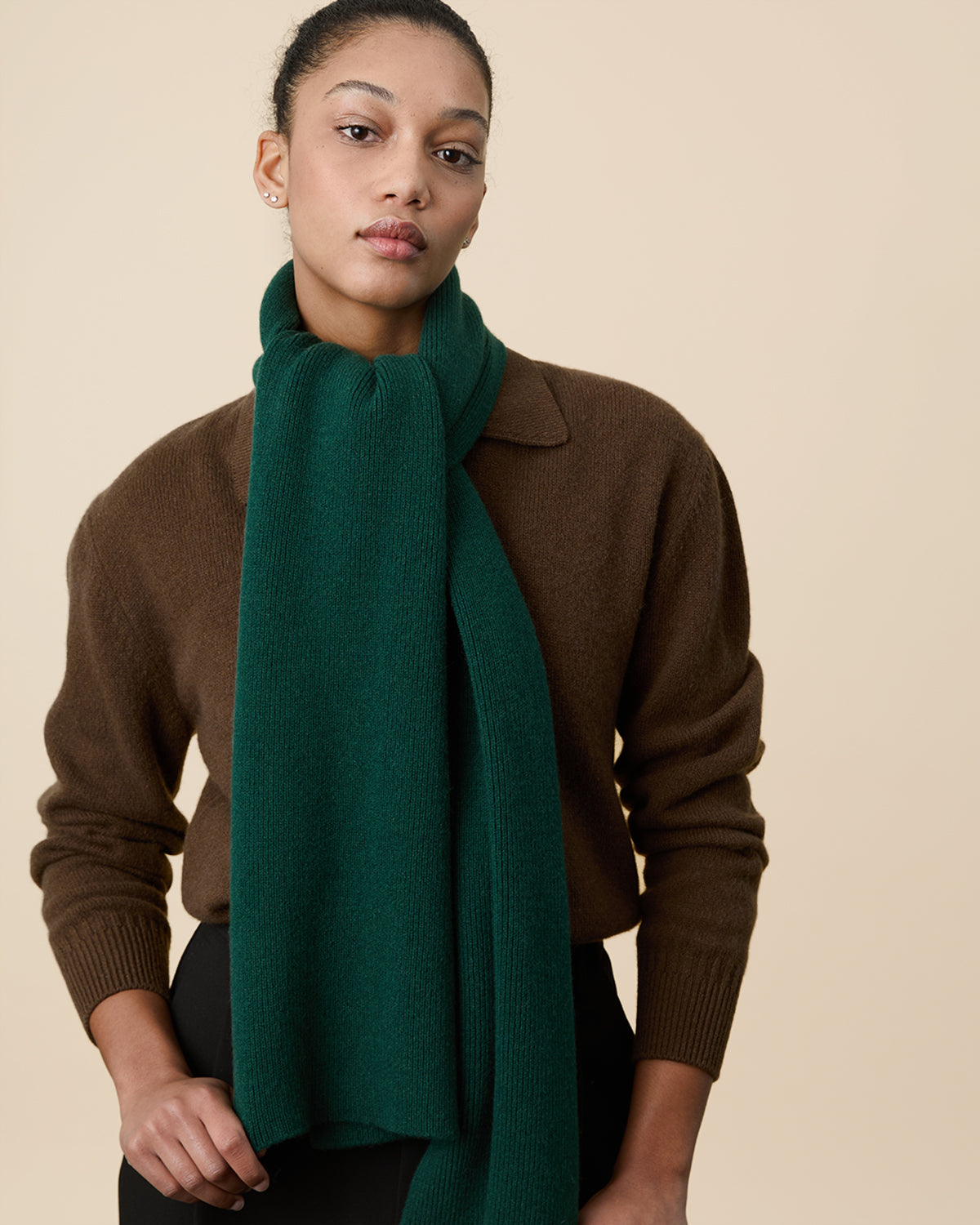 Écharpe Verte Tricot x Sabah Femme
